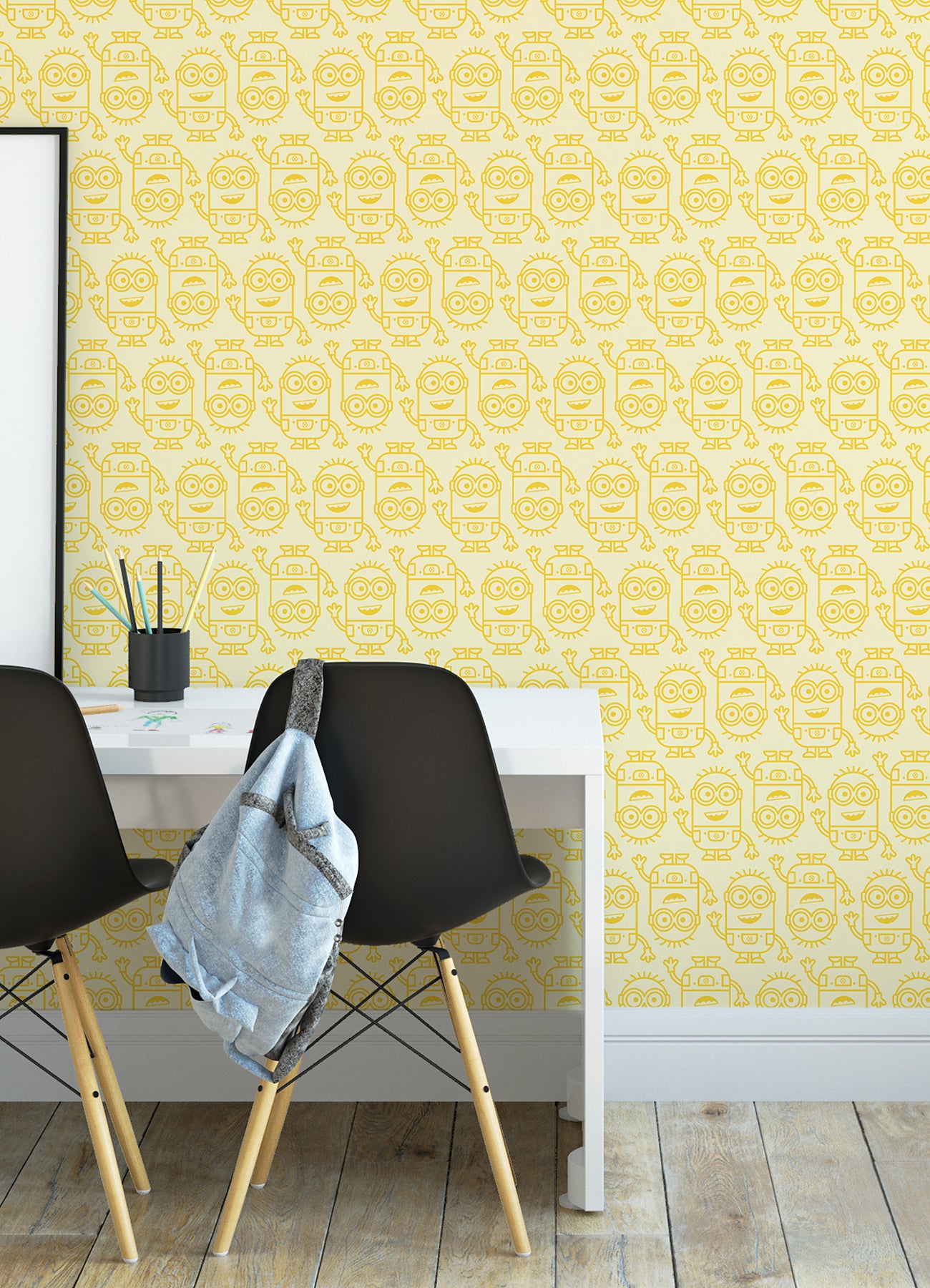 Minions Line Art Peel and Stick Wallpaper Peel and Stick Wallpaper RoomMates Decor   