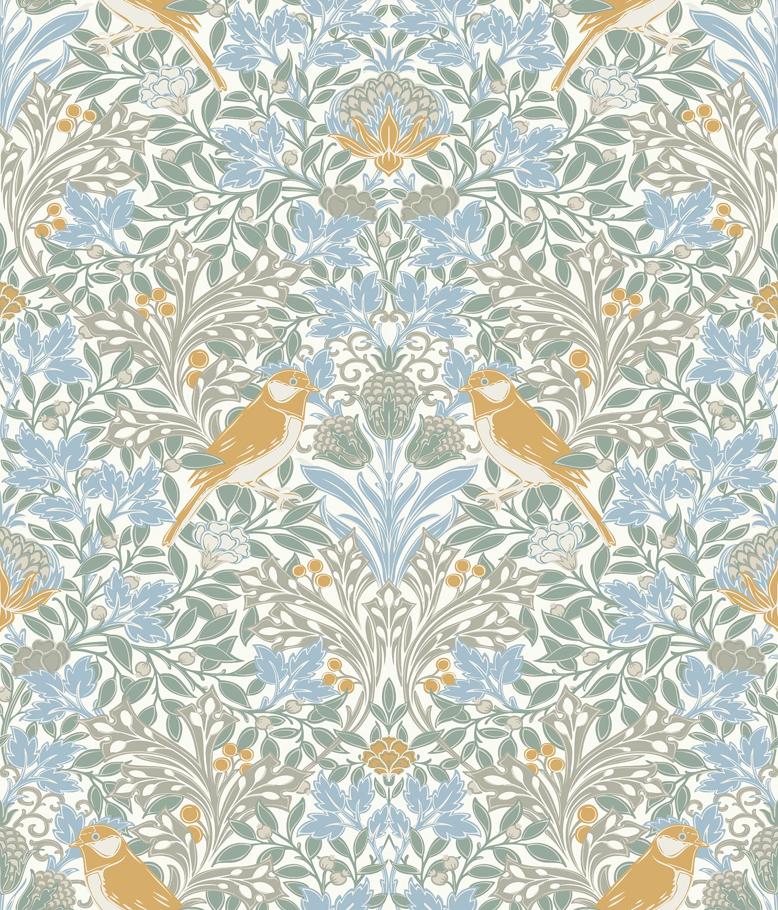 Garden Aviary Peel and Stick Wallpaper Peel and Stick Wallpaper RoomMates Roll Sky Blue 