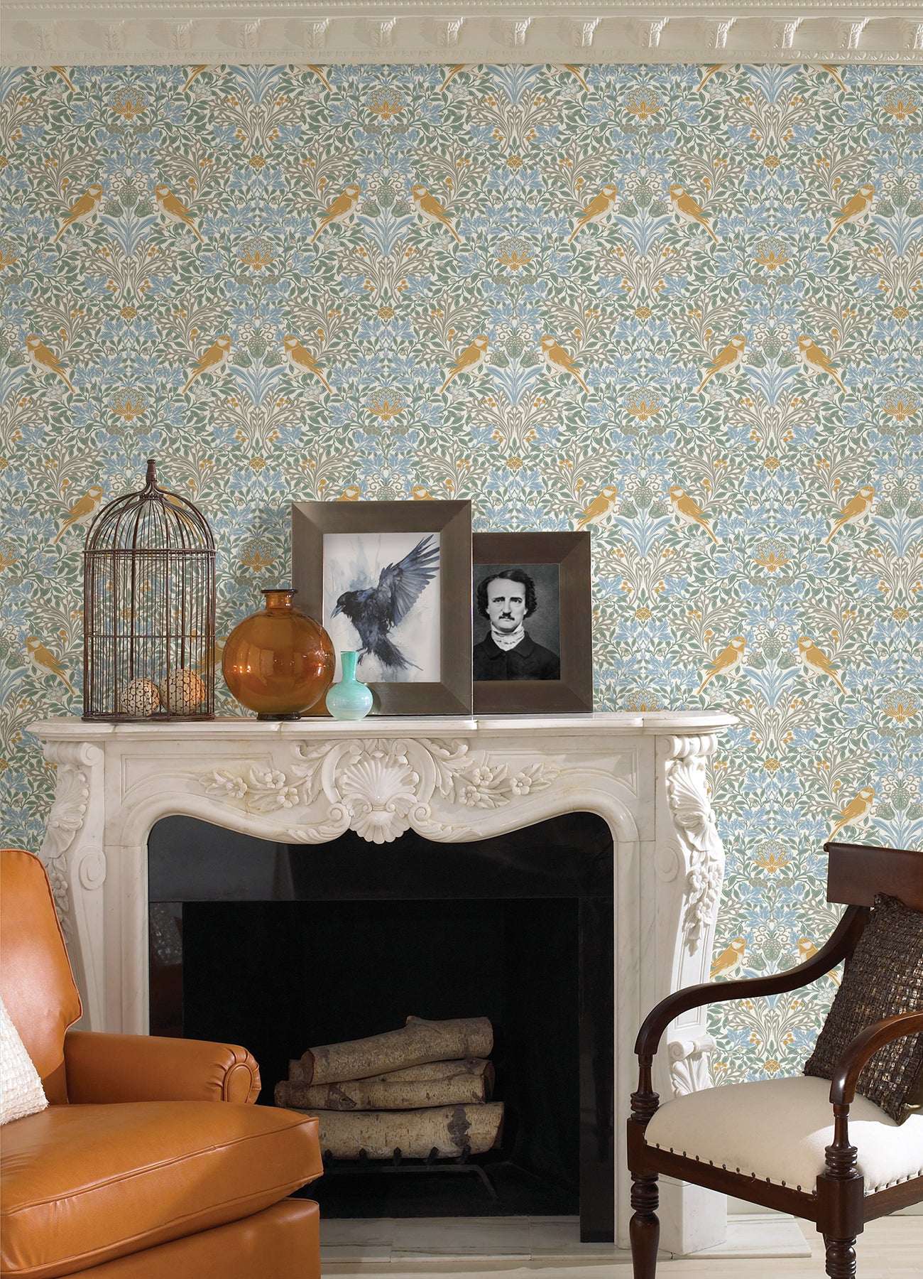 Garden Aviary Peel and Stick Wallpaper Peel and Stick Wallpaper RoomMates   