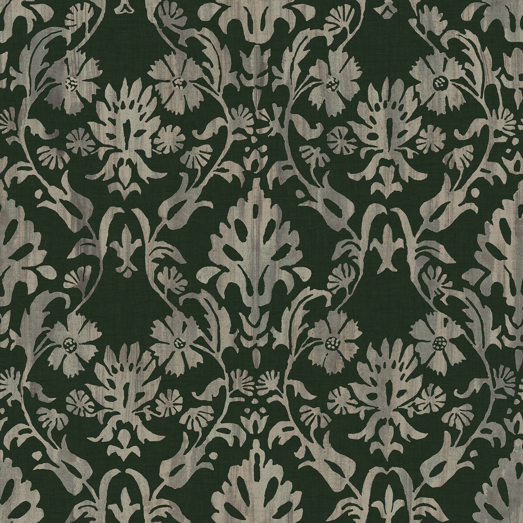 Blooming Damask Peel and Stick Wallpaper Peel and Stick Wallpaper RoomMates Roll Deep Green 