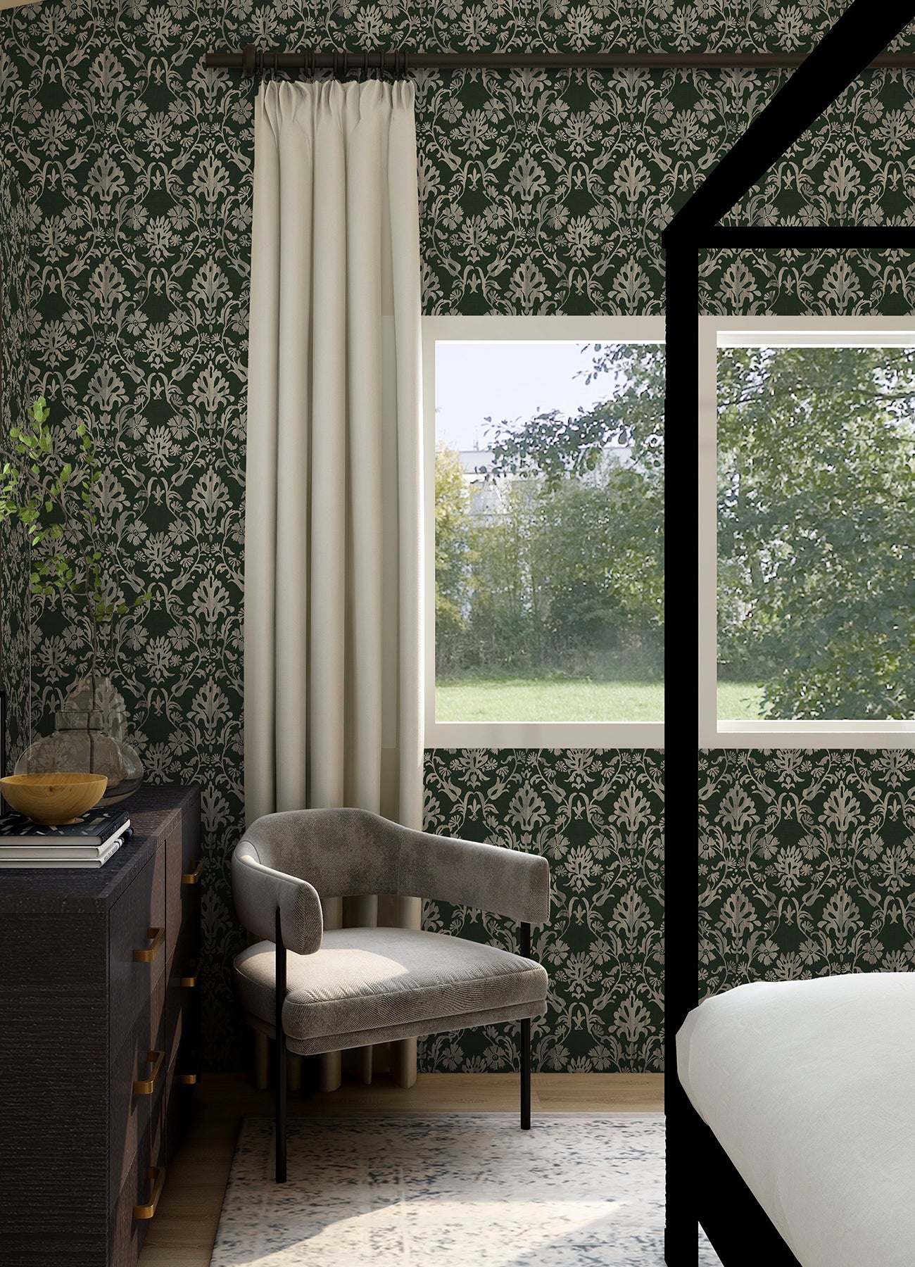Blooming Damask Peel and Stick Wallpaper Peel and Stick Wallpaper RoomMates   
