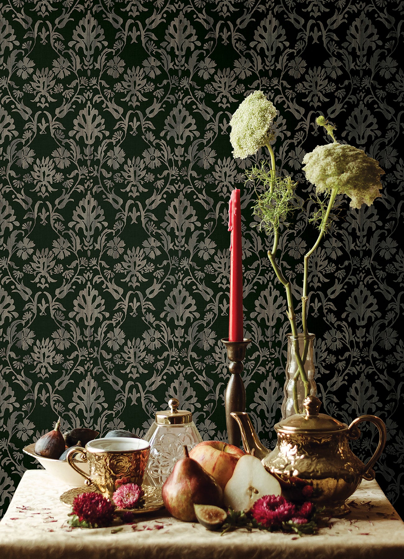 Blooming Damask Peel and Stick Wallpaper Peel and Stick Wallpaper RoomMates   