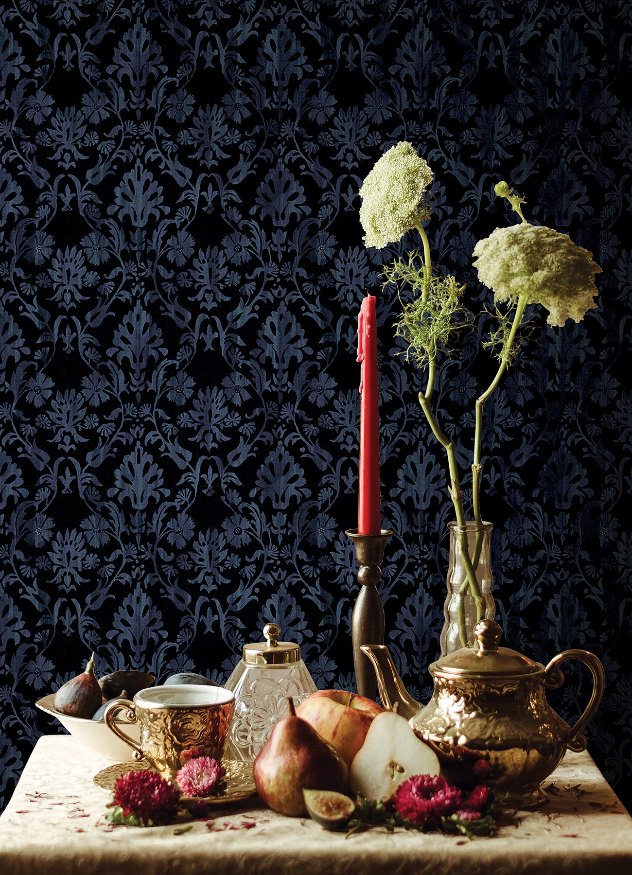 Blooming Damask Peel and Stick Wallpaper Peel and Stick Wallpaper RoomMates   