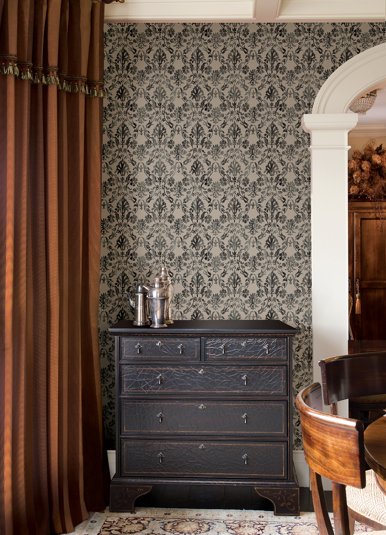 Blooming Damask Peel and Stick Wallpaper Peel and Stick Wallpaper RoomMates   