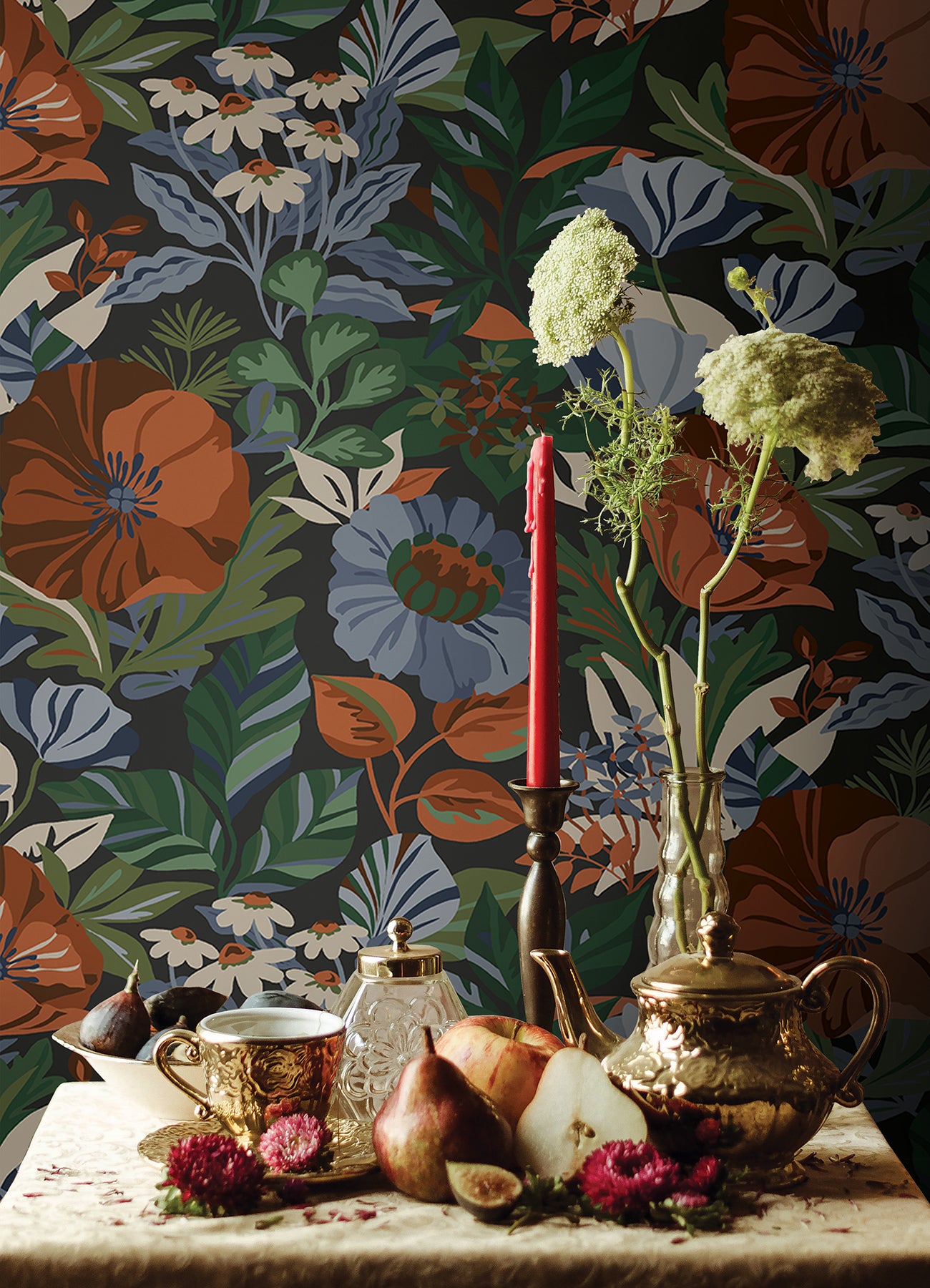 Poppy Fields Peel and Stick Wallpaper Peel and Stick Wallpaper RoomMates   