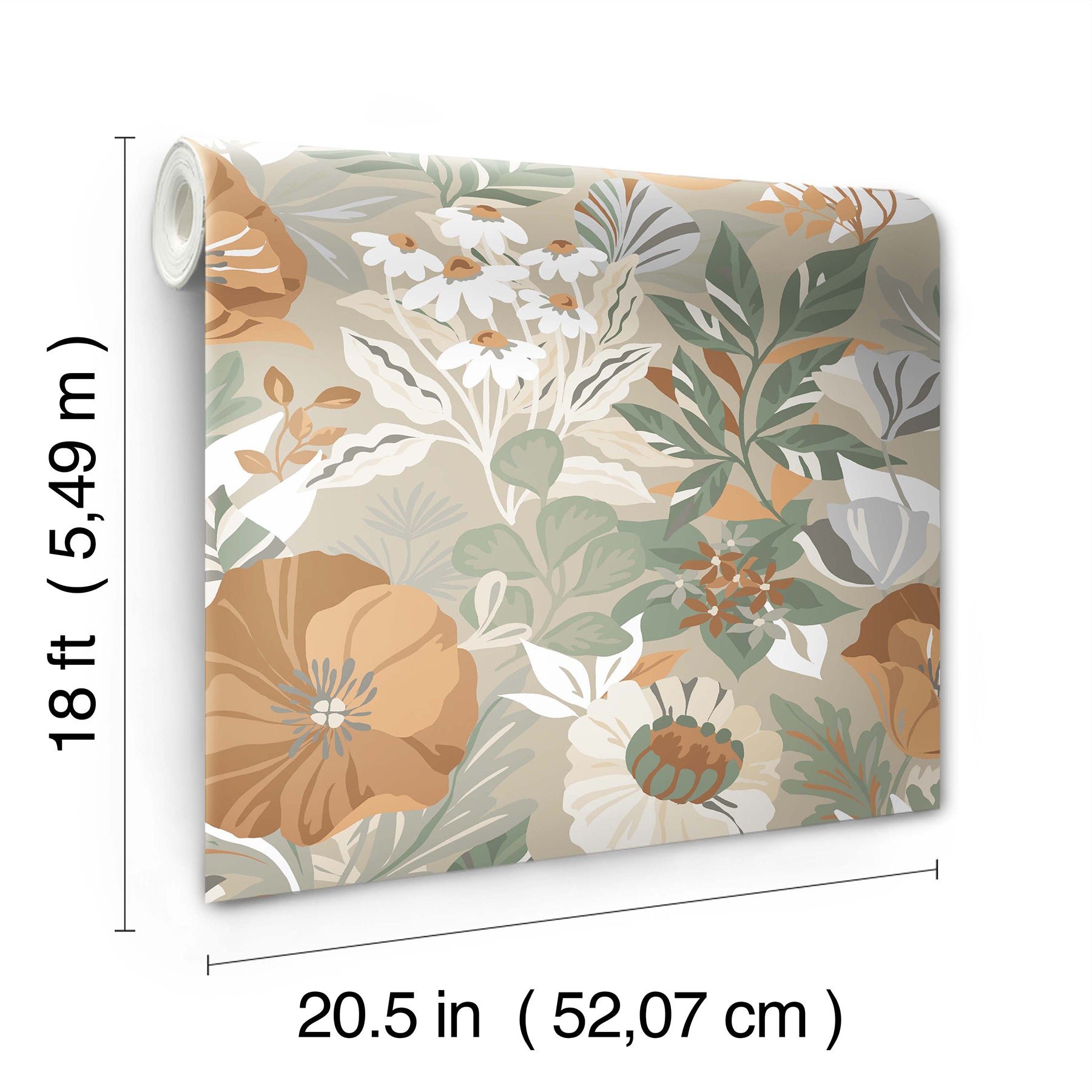 Poppy Fields Peel and Stick Wallpaper Peel and Stick Wallpaper RoomMates   