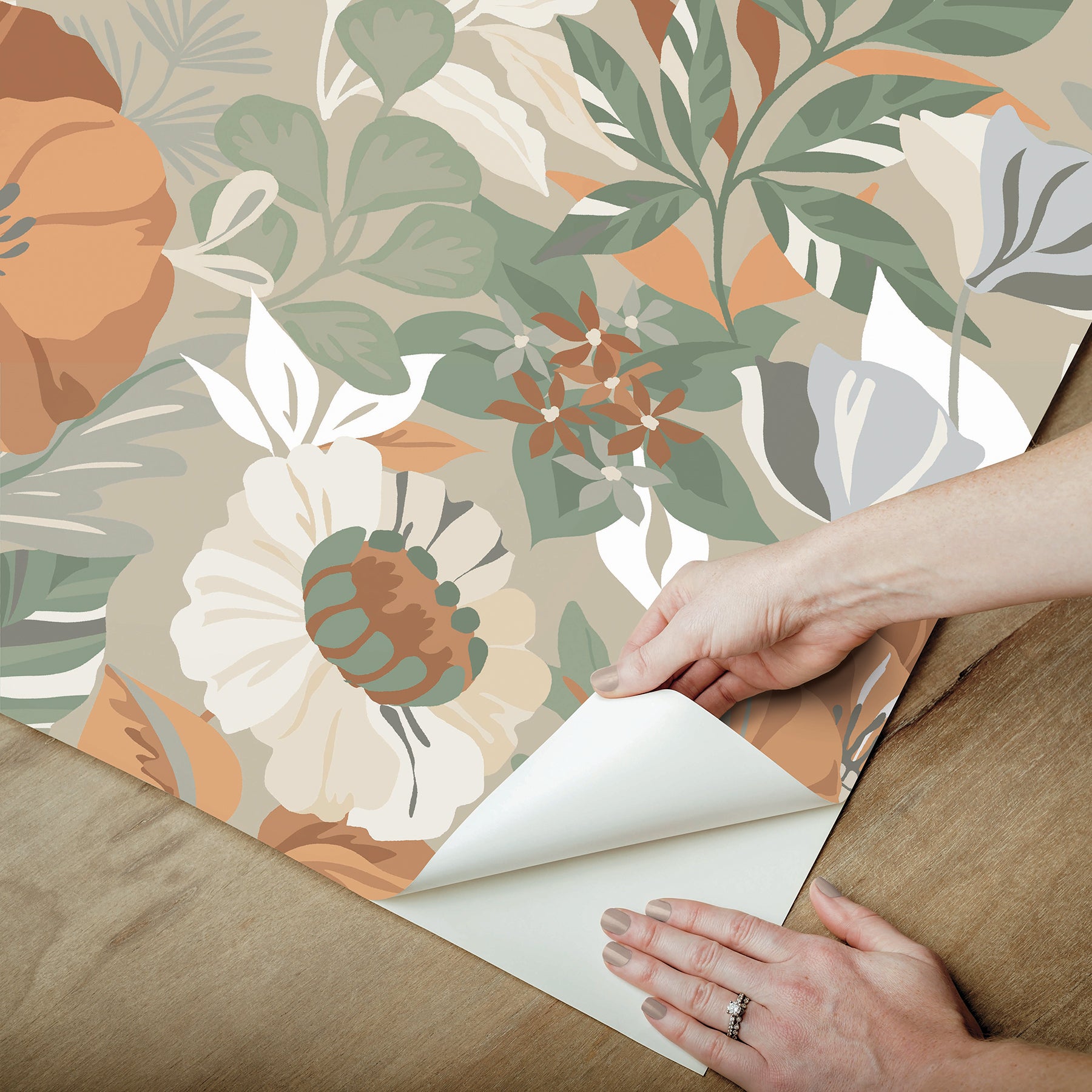 Poppy Fields Peel and Stick Wallpaper Peel and Stick Wallpaper RoomMates   