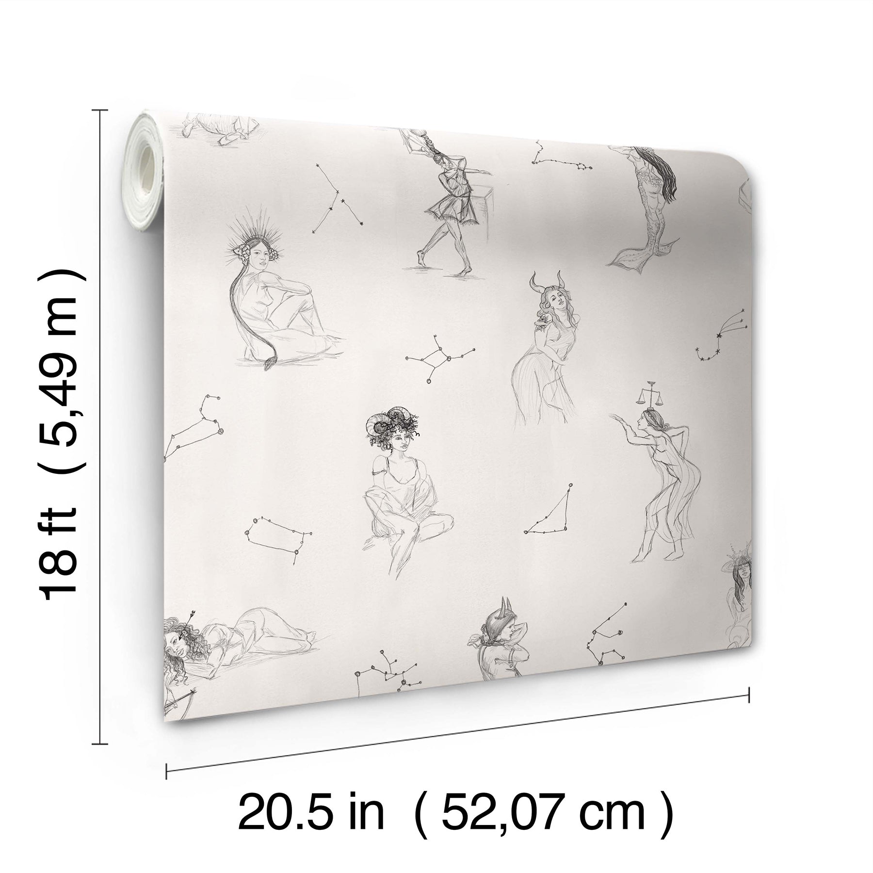 Mr. Kate Luna Zodiac Toile Peel and Stick Wallpaper Peel and Stick Wallpaper RoomMates   