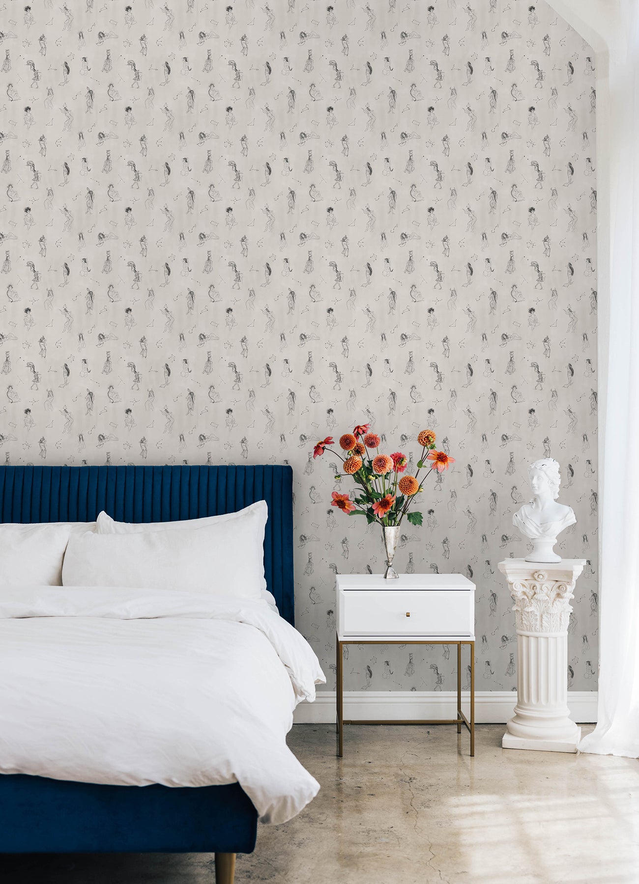 Mr. Kate Luna Zodiac Toile Peel and Stick Wallpaper Peel and Stick Wallpaper RoomMates   