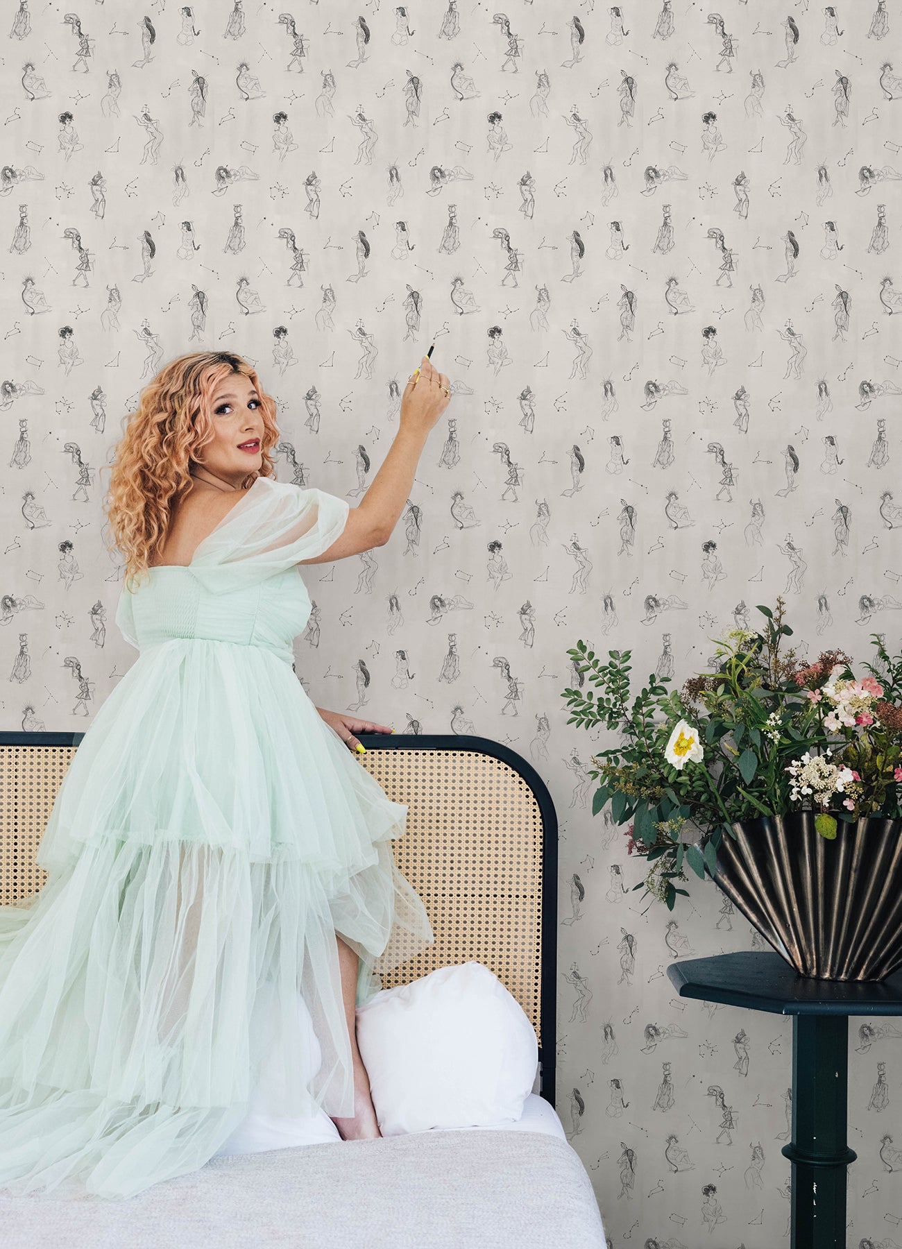 Mr. Kate Luna Zodiac Toile Peel and Stick Wallpaper Peel and Stick Wallpaper RoomMates   