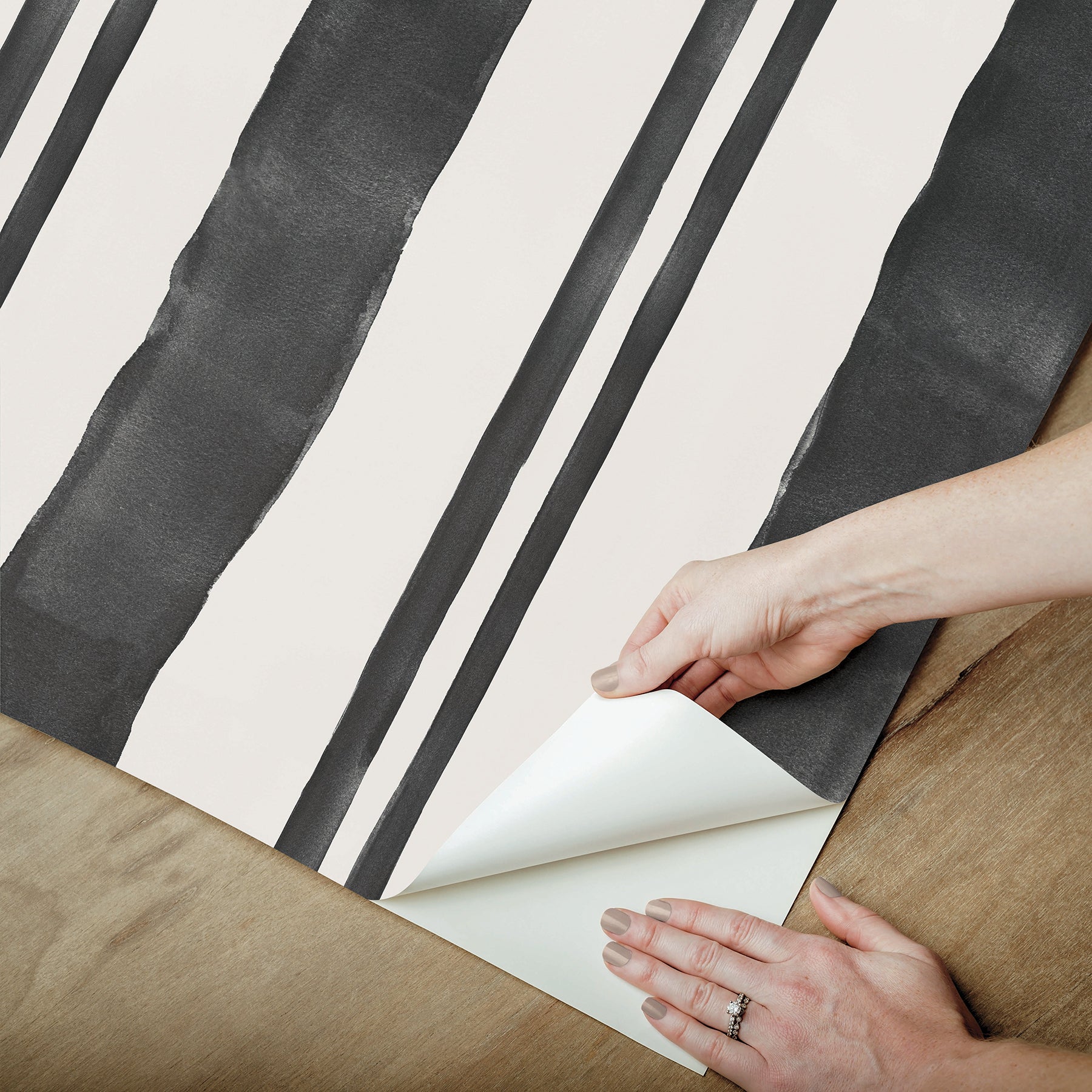 Mr. Kate Winston Watercolor Stripe Peel and Stick Wallpaper Peel and Stick Wallpaper RoomMates   