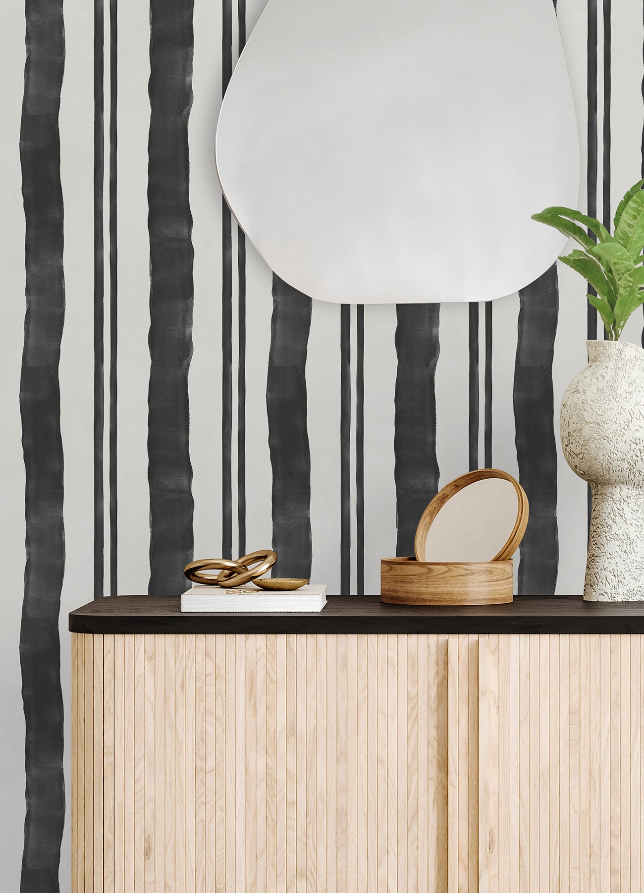 Mr. Kate Winston Watercolor Stripe Peel and Stick Wallpaper Peel and Stick Wallpaper RoomMates   