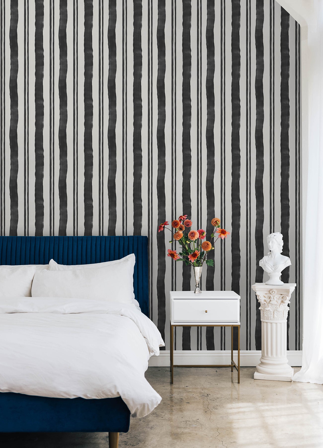 Mr. Kate Winston Watercolor Stripe Peel and Stick Wallpaper Peel and Stick Wallpaper RoomMates   