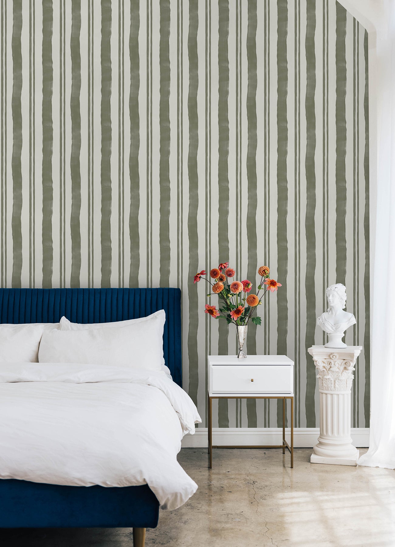 Mr. Kate Winston Watercolor Stripe Peel and Stick Wallpaper Peel and Stick Wallpaper RoomMates   