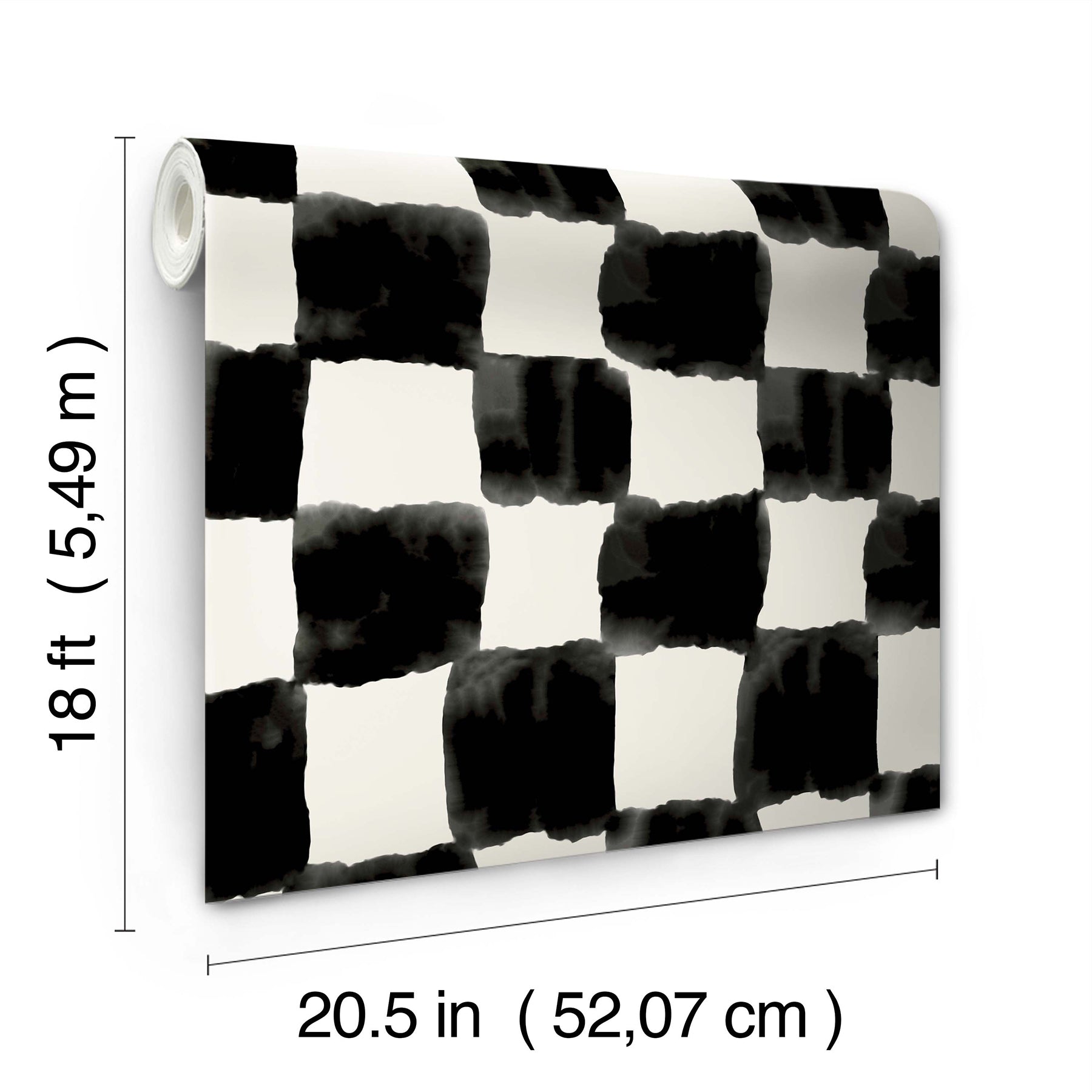 Mr. Kate Tess Watercolor Checker Peel and Stick Wallpaper Peel and Stick Wallpaper RoomMates   