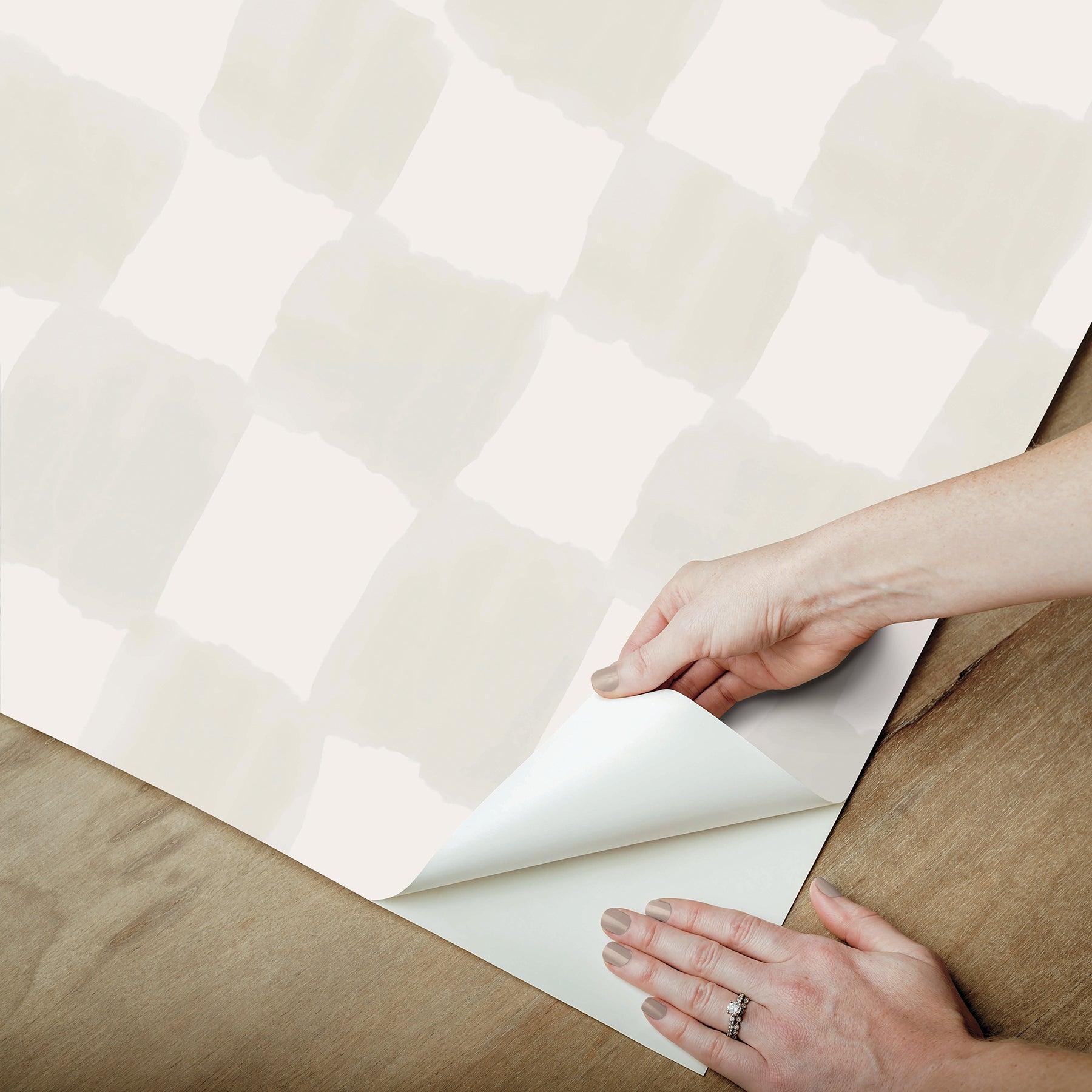 Mr. Kate Tess Watercolor Checker Peel and Stick Wallpaper Peel and Stick Wallpaper RoomMates   