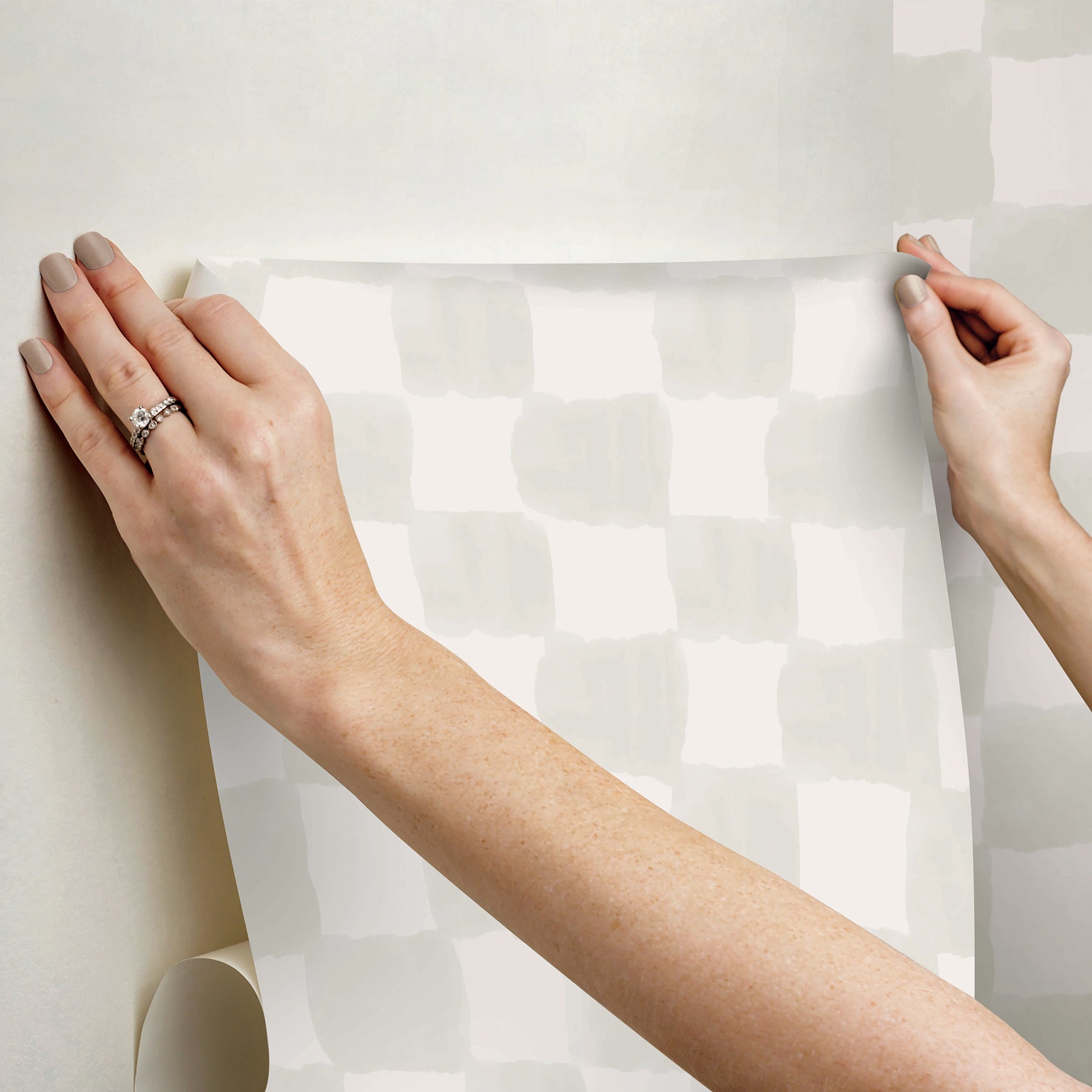 Mr. Kate Tess Watercolor Checker Peel and Stick Wallpaper Peel and Stick Wallpaper RoomMates   