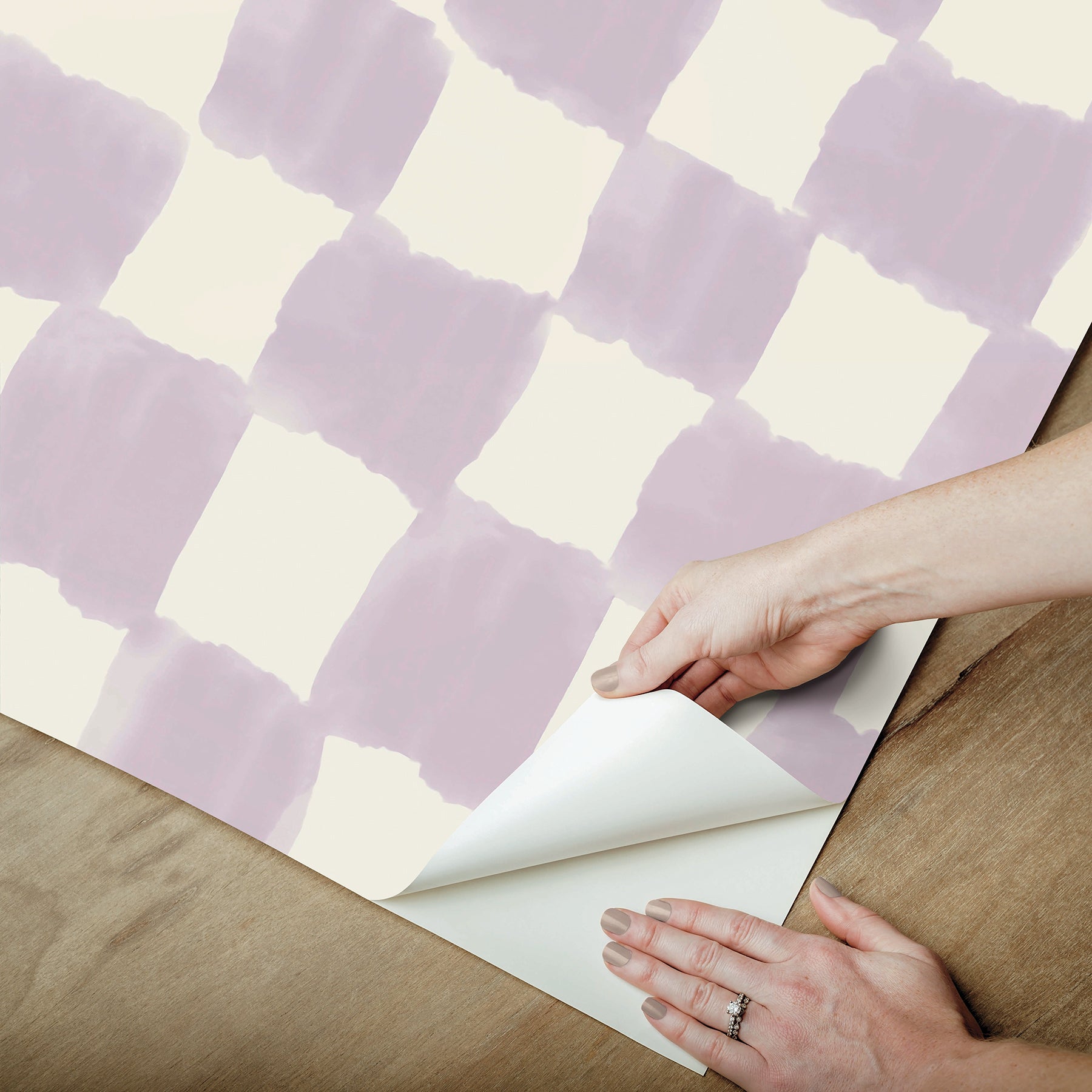Mr. Kate Tess Watercolor Checker Peel and Stick Wallpaper Peel and Stick Wallpaper RoomMates   