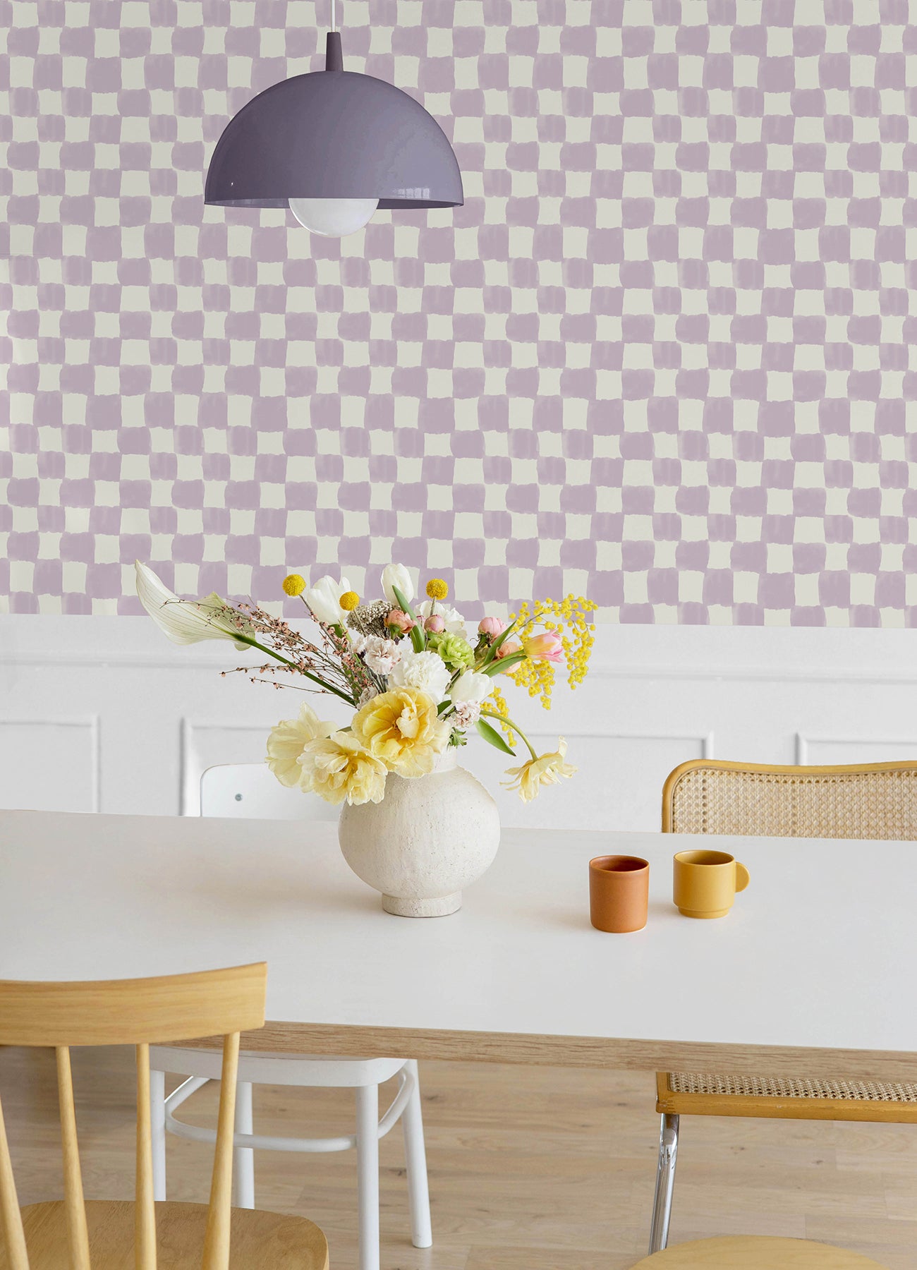 Mr. Kate Tess Watercolor Checker Peel and Stick Wallpaper Peel and Stick Wallpaper RoomMates   