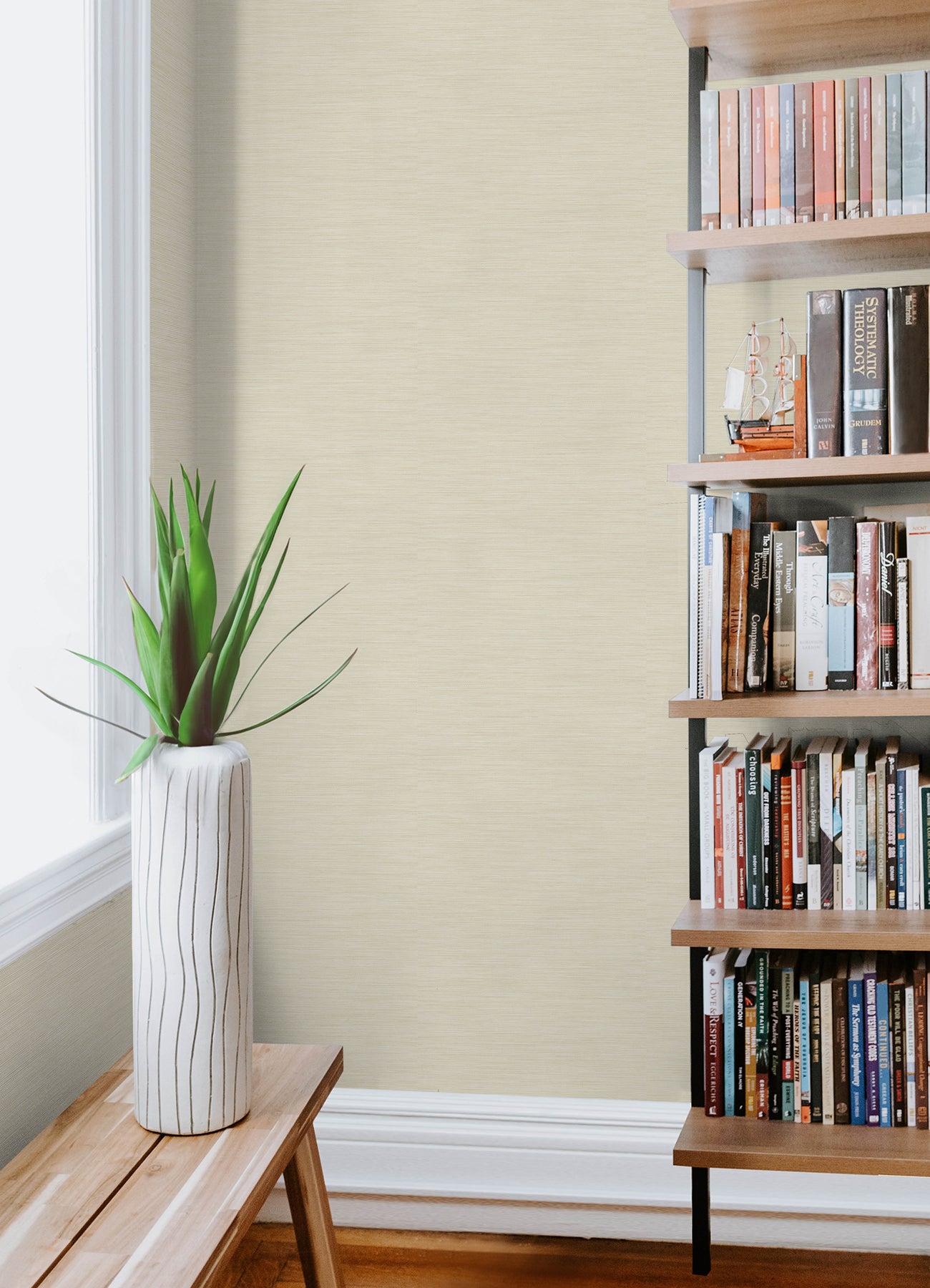 Mr. Kate Stella Grasscloth Peel and Stick Wallpaper Peel and Stick Wallpaper RoomMates   