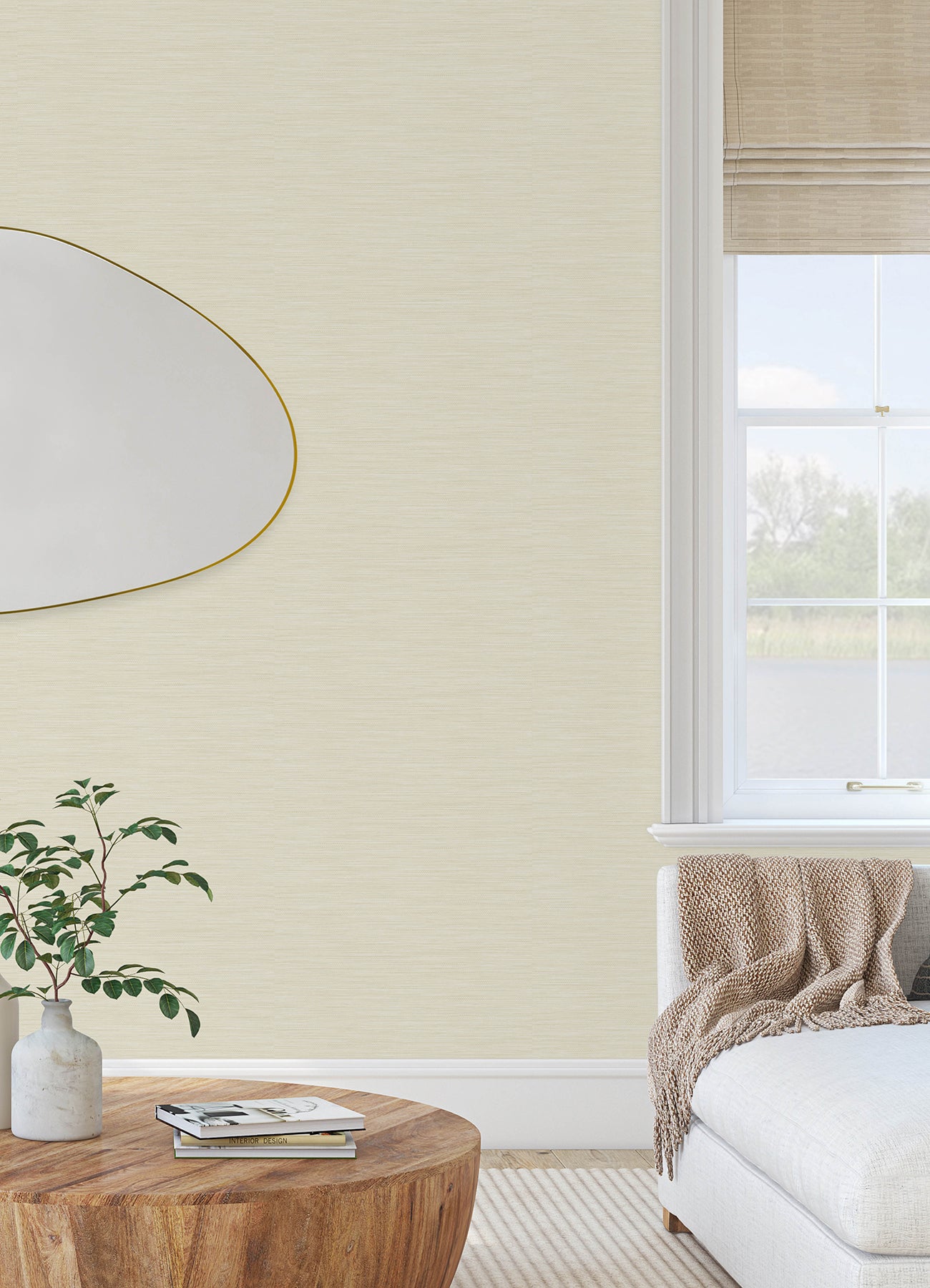 Mr. Kate Stella Grasscloth Peel and Stick Wallpaper Peel and Stick Wallpaper RoomMates   