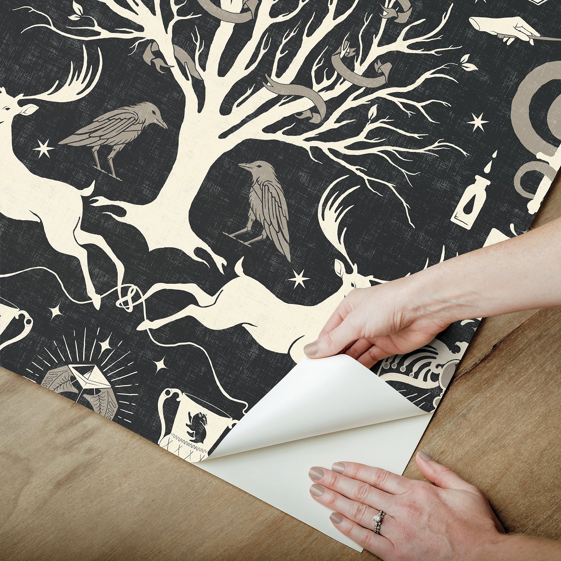 Harry Potter Horcrux Damask Peel and Stick Wallpaper Peel and Stick Wallpaper RoomMates   
