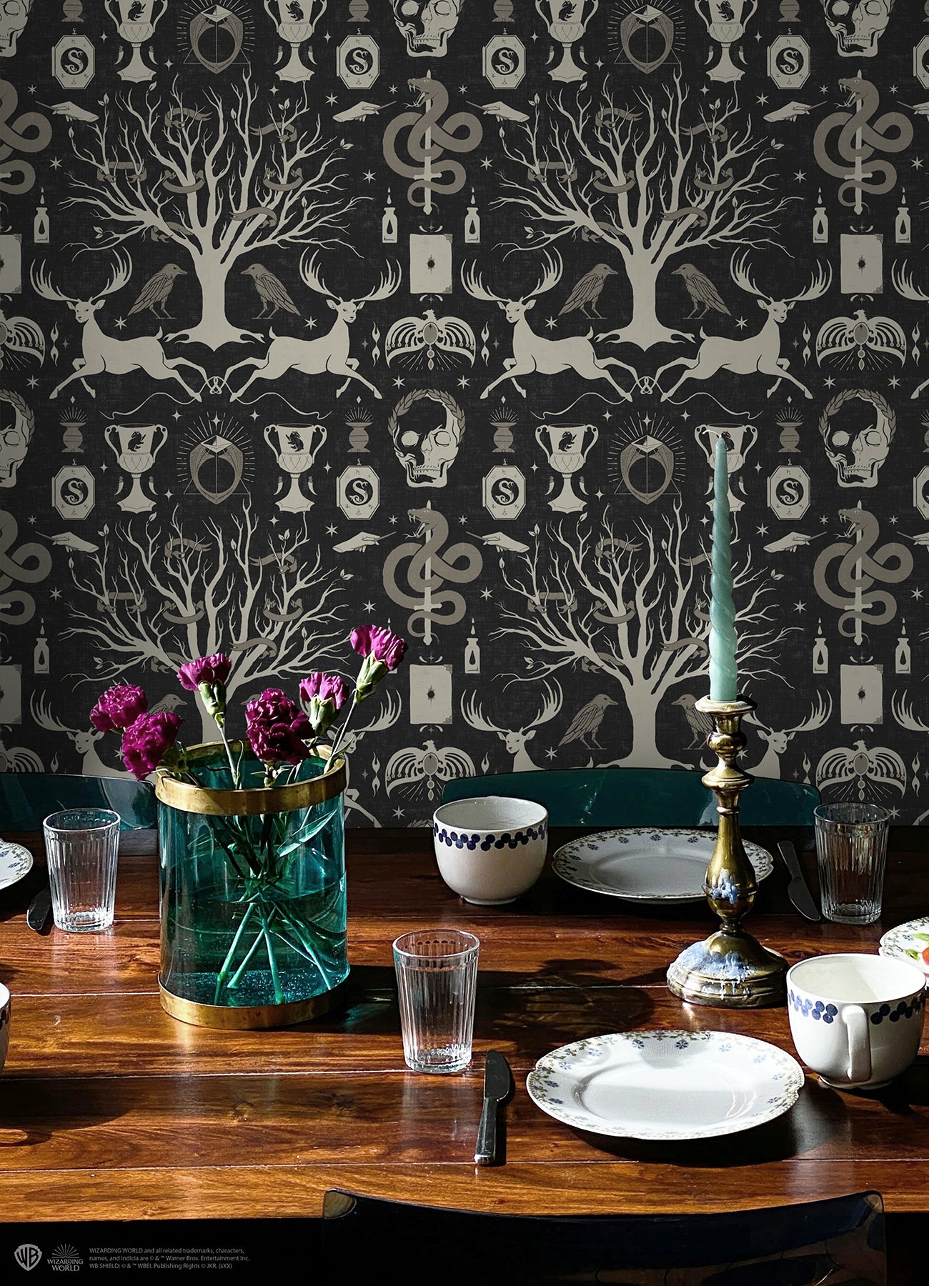 Harry Potter Horcrux Damask Peel and Stick Wallpaper Peel and Stick Wallpaper RoomMates   
