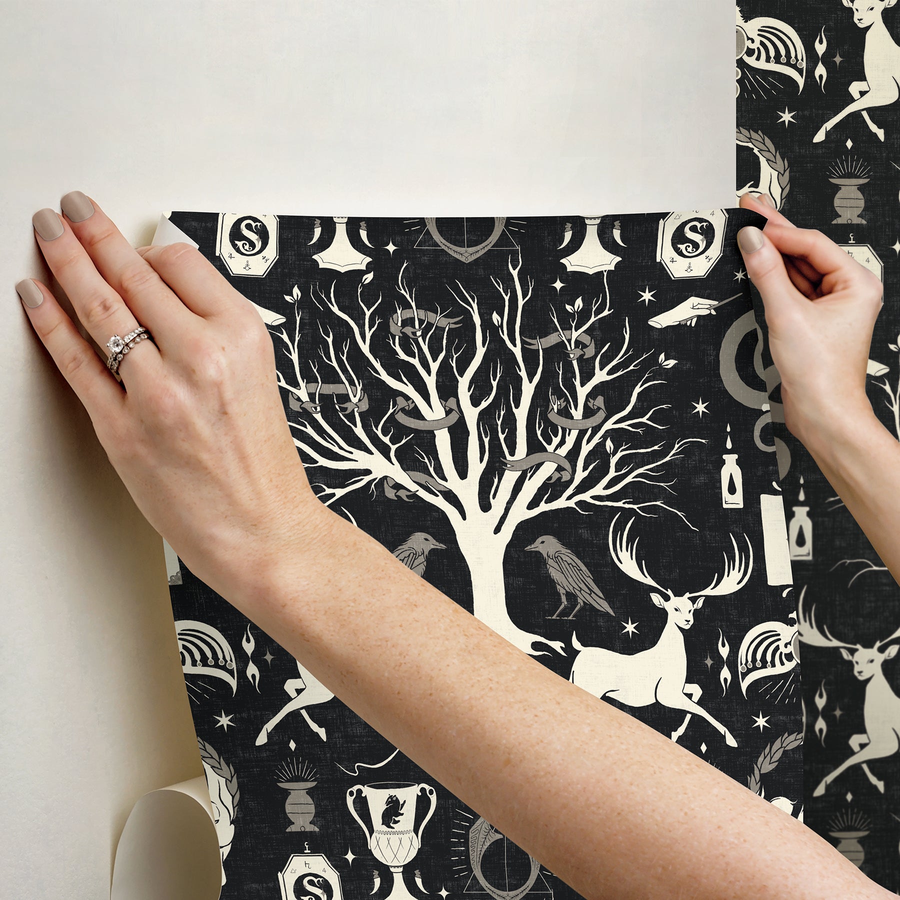 Harry Potter Horcrux Damask Peel and Stick Wallpaper Peel and Stick Wallpaper RoomMates   