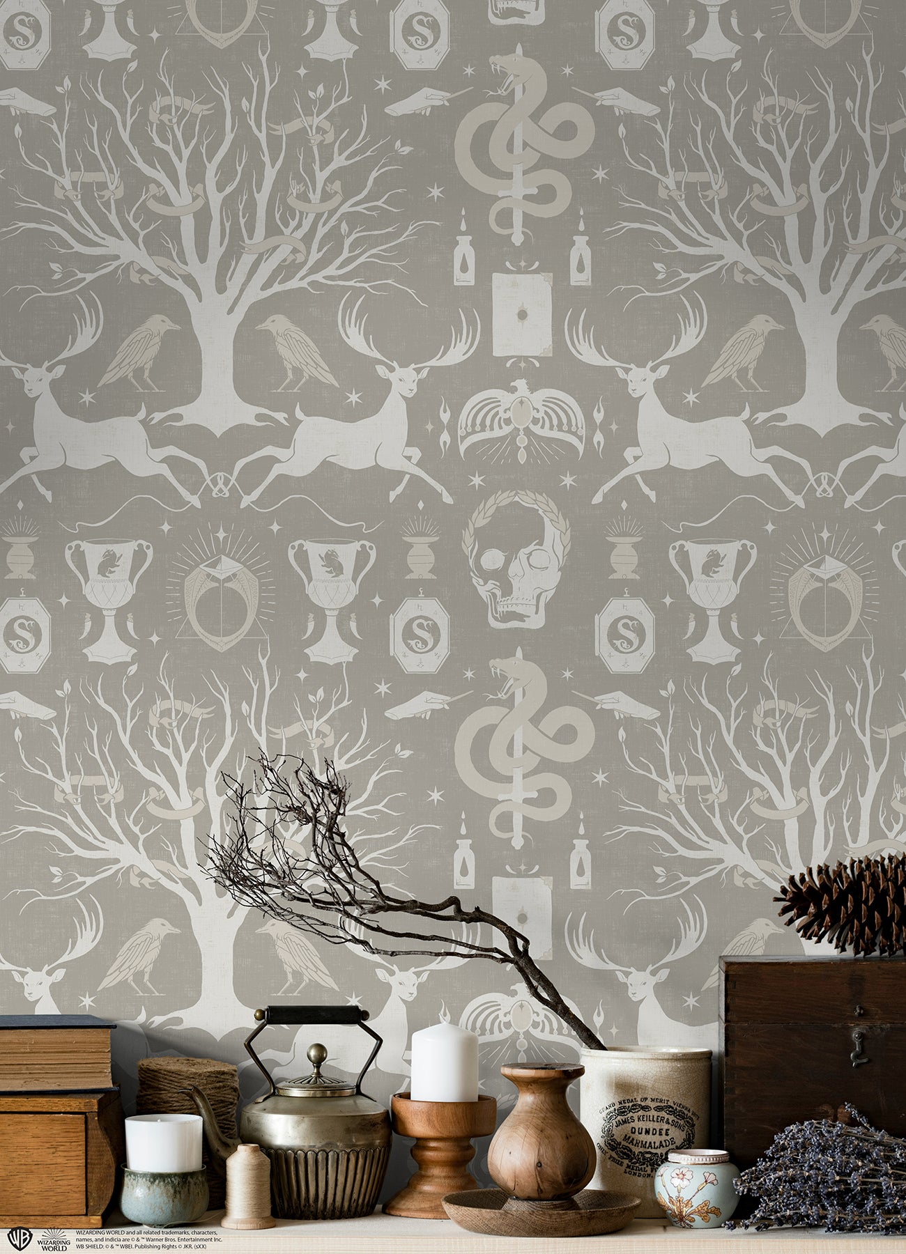 Harry Potter Horcrux Damask Peel and Stick Wallpaper Peel and Stick Wallpaper RoomMates   