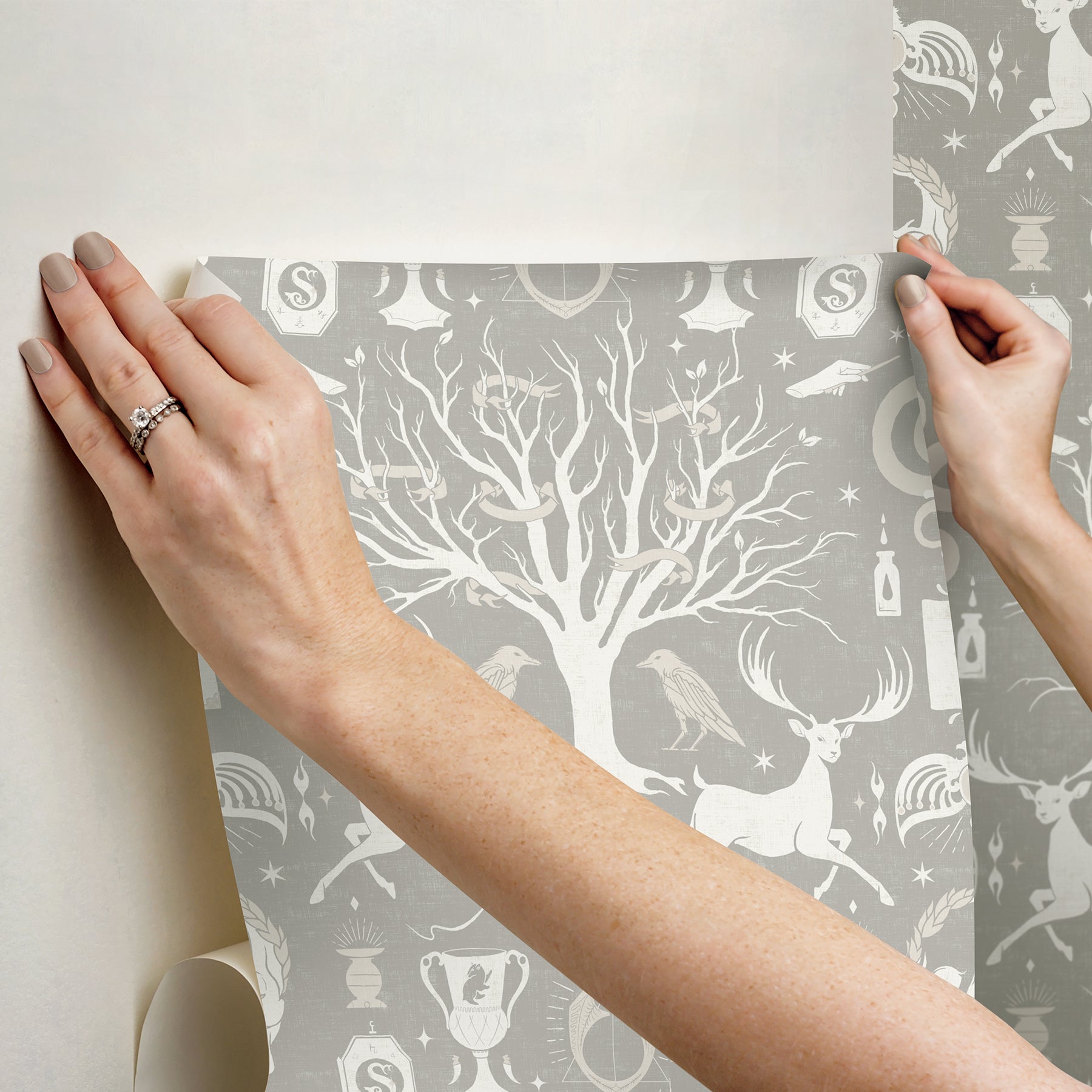 Harry Potter Horcrux Damask Peel and Stick Wallpaper Peel and Stick Wallpaper RoomMates   