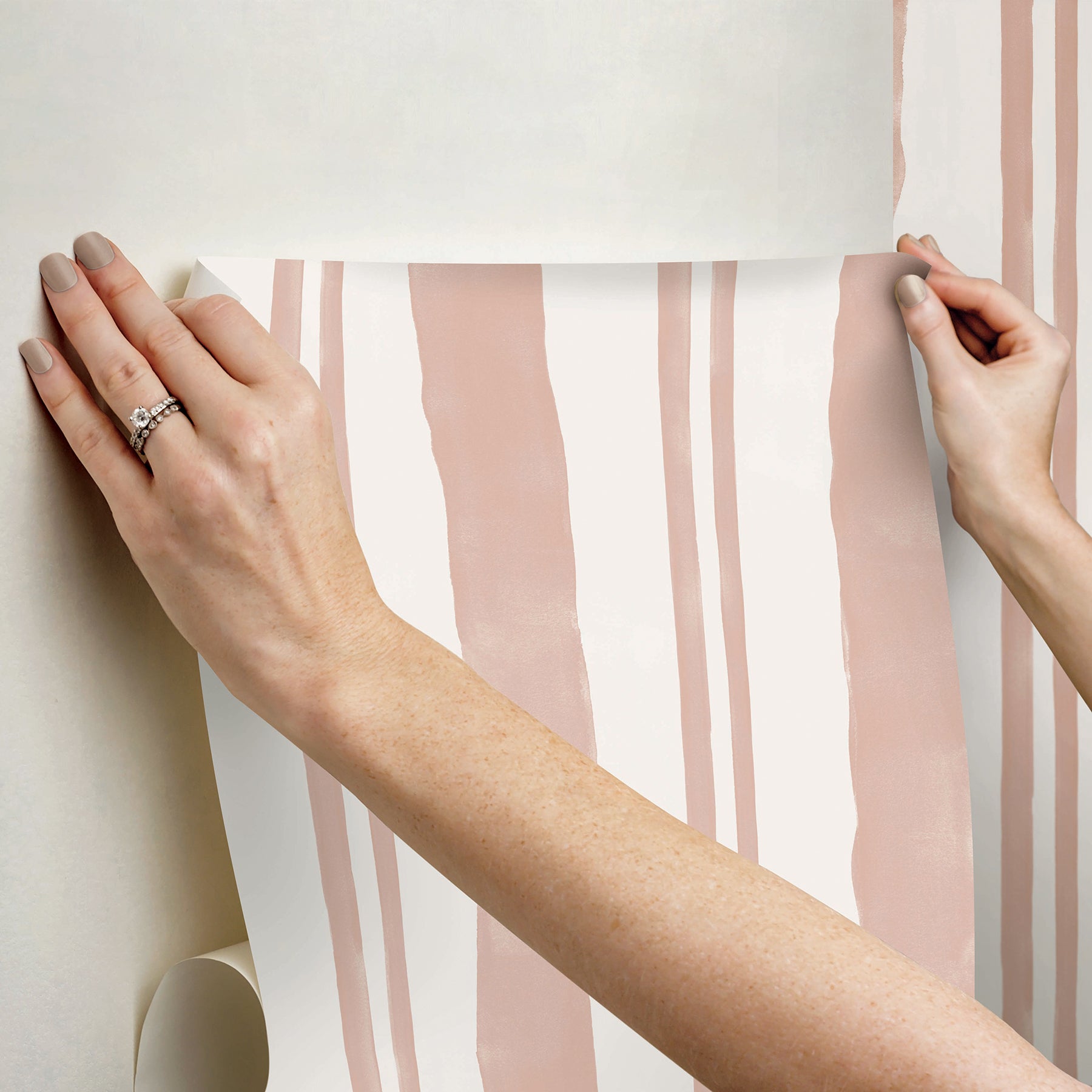 Mr. Kate Winston Watercolor Stripe Peel and Stick Wallpaper Peel and Stick Wallpaper RoomMates   