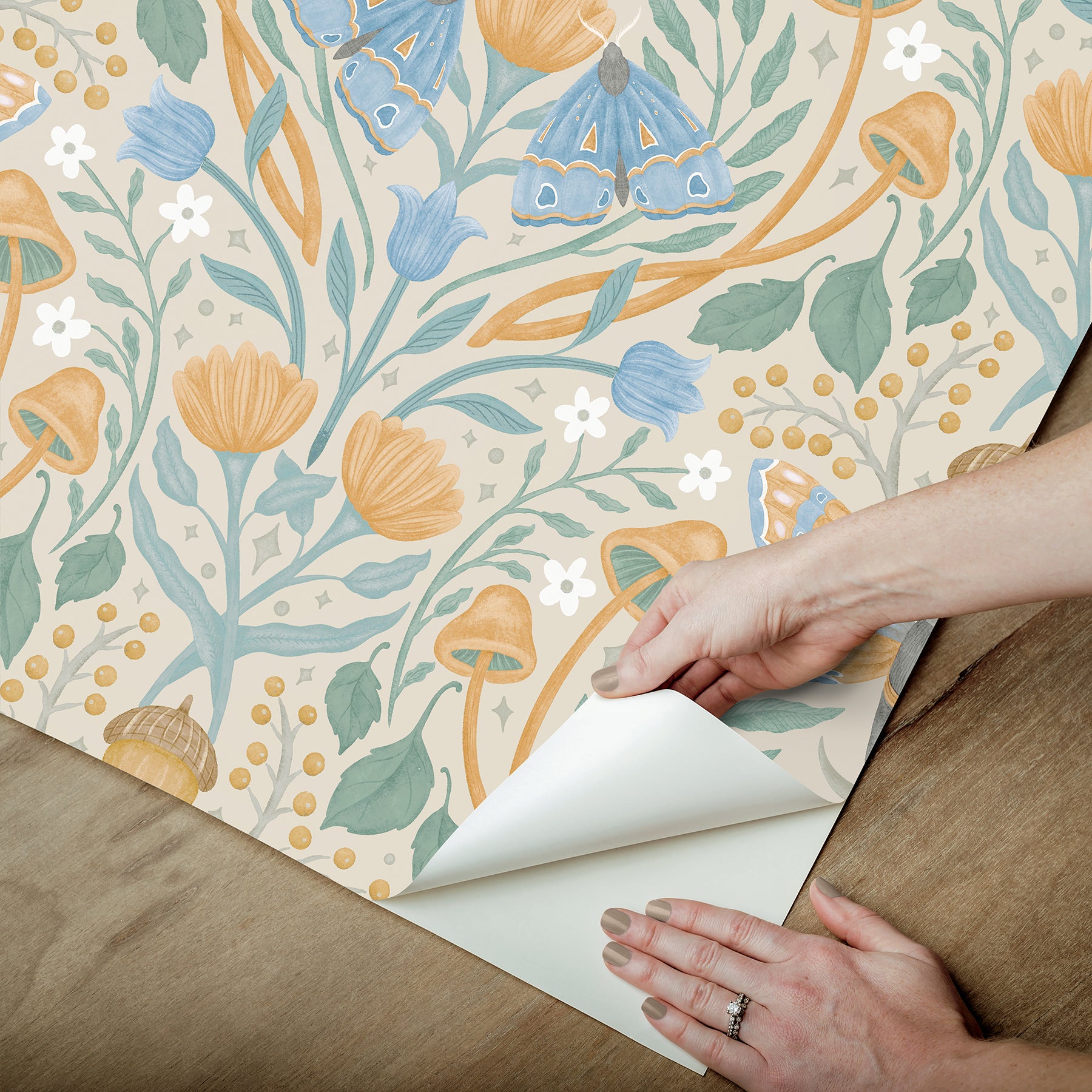 Enchanted Forest Damask Peel and Stick Wallpaper Peel and Stick Wallpaper RoomMates   