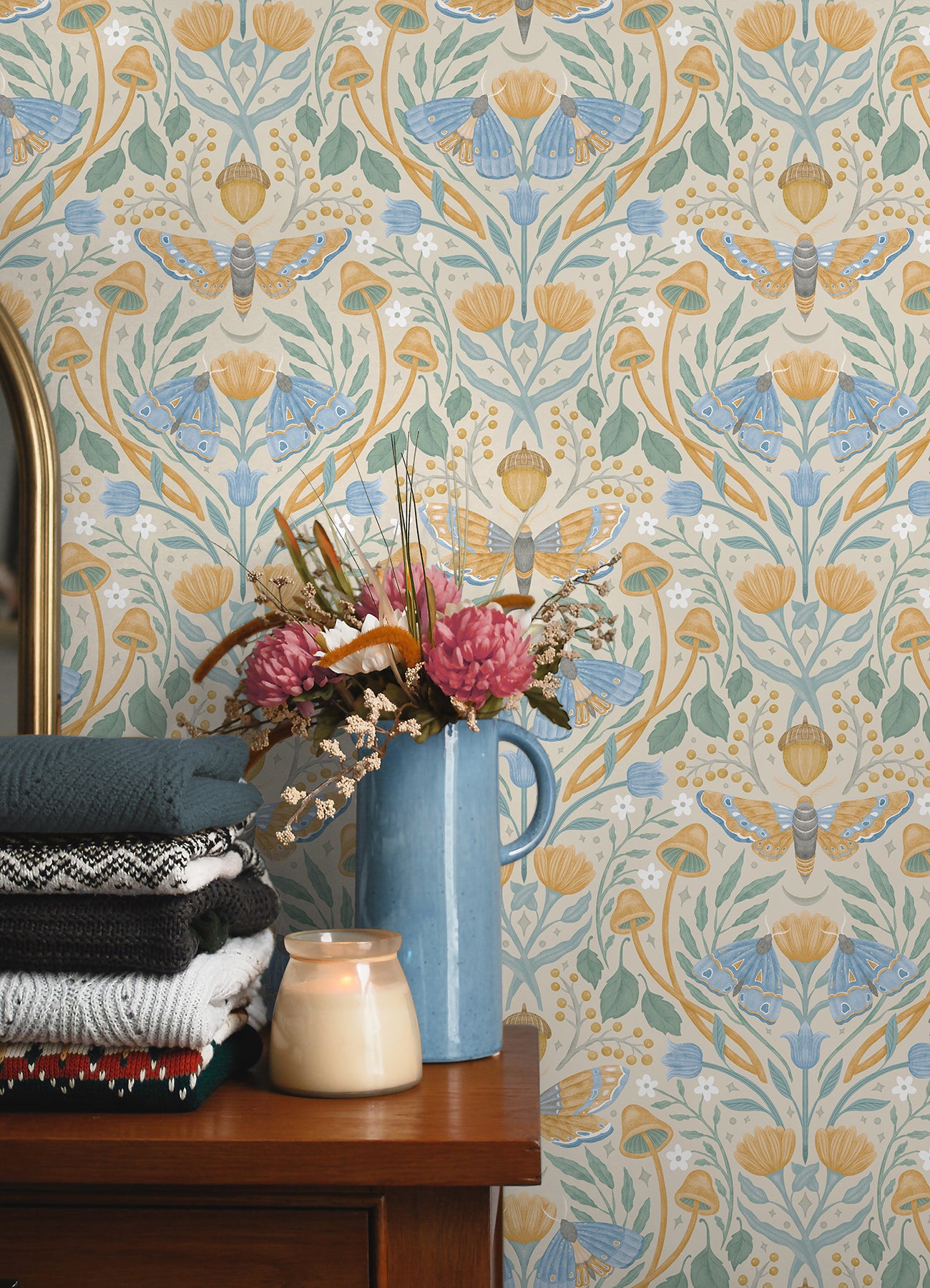 Enchanted Forest Damask Peel and Stick Wallpaper Peel and Stick Wallpaper RoomMates   