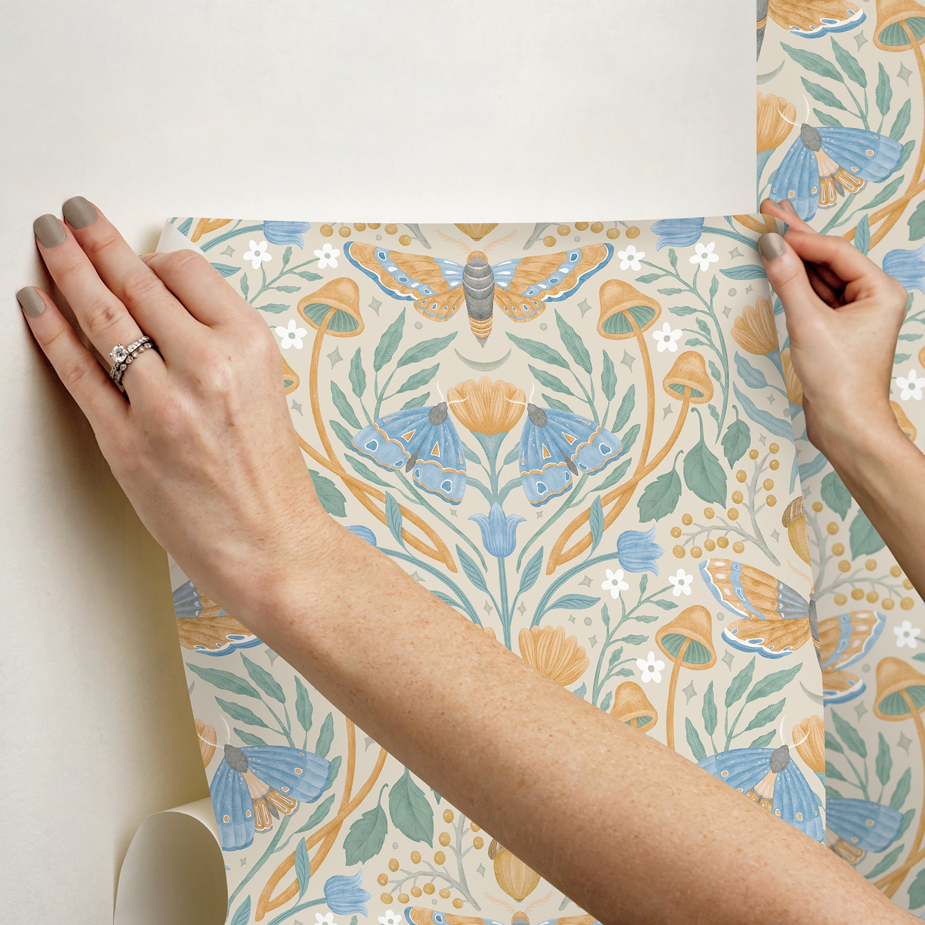 Enchanted Forest Damask Peel and Stick Wallpaper Peel and Stick Wallpaper RoomMates   