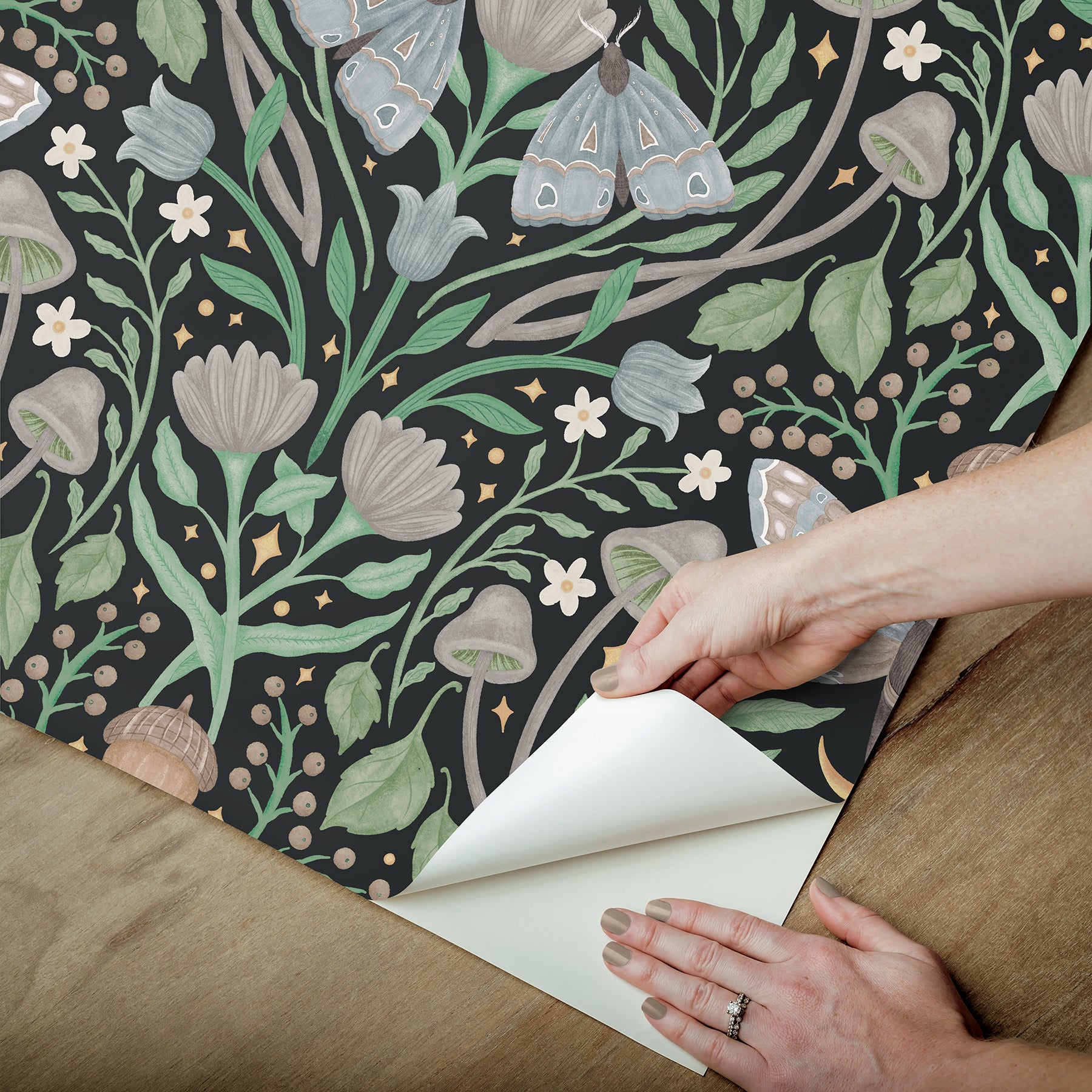 Enchanted Forest Damask Peel and Stick Wallpaper Peel and Stick Wallpaper RoomMates   