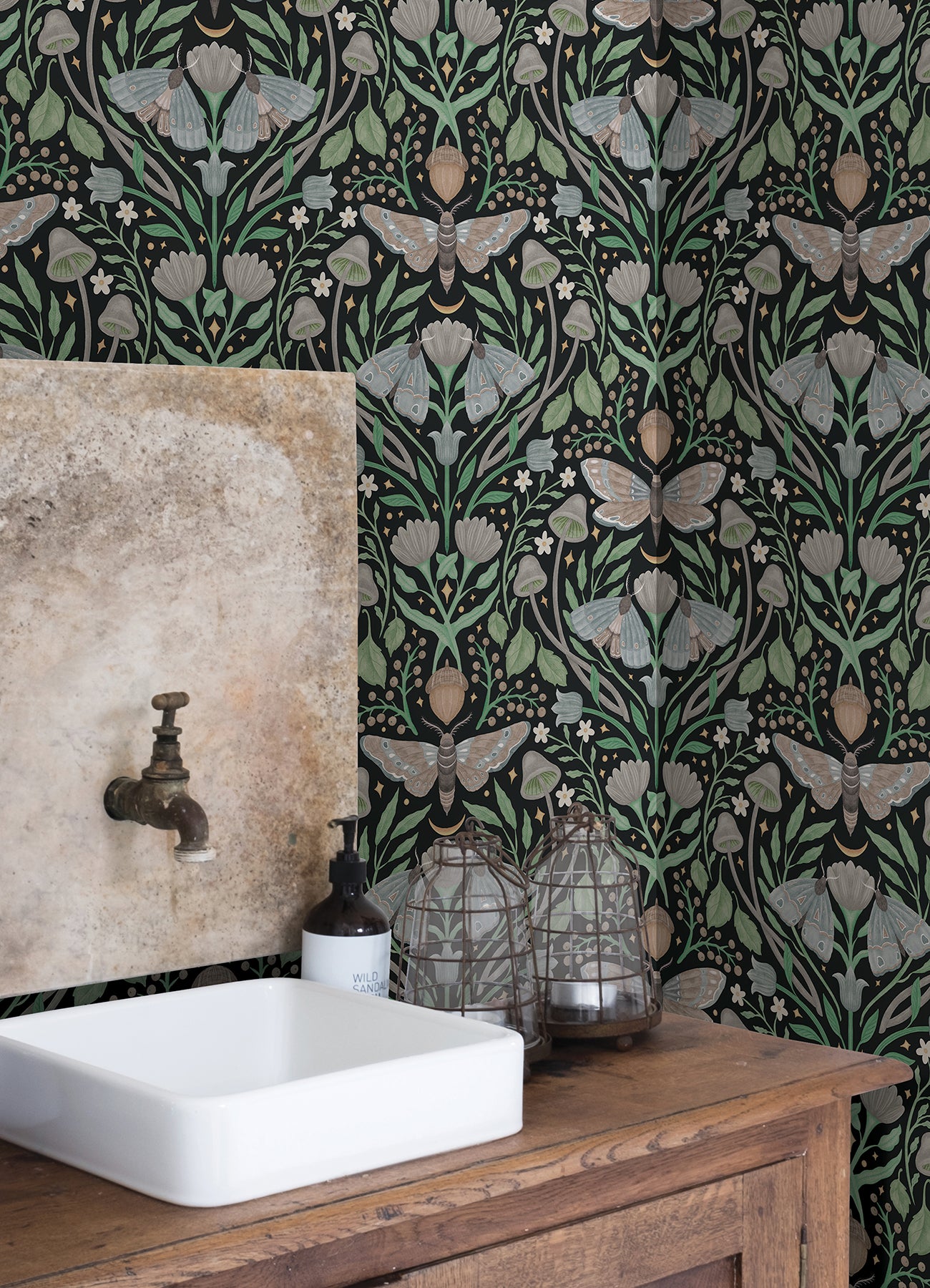 Enchanted Forest Damask Peel and Stick Wallpaper Peel and Stick Wallpaper RoomMates   
