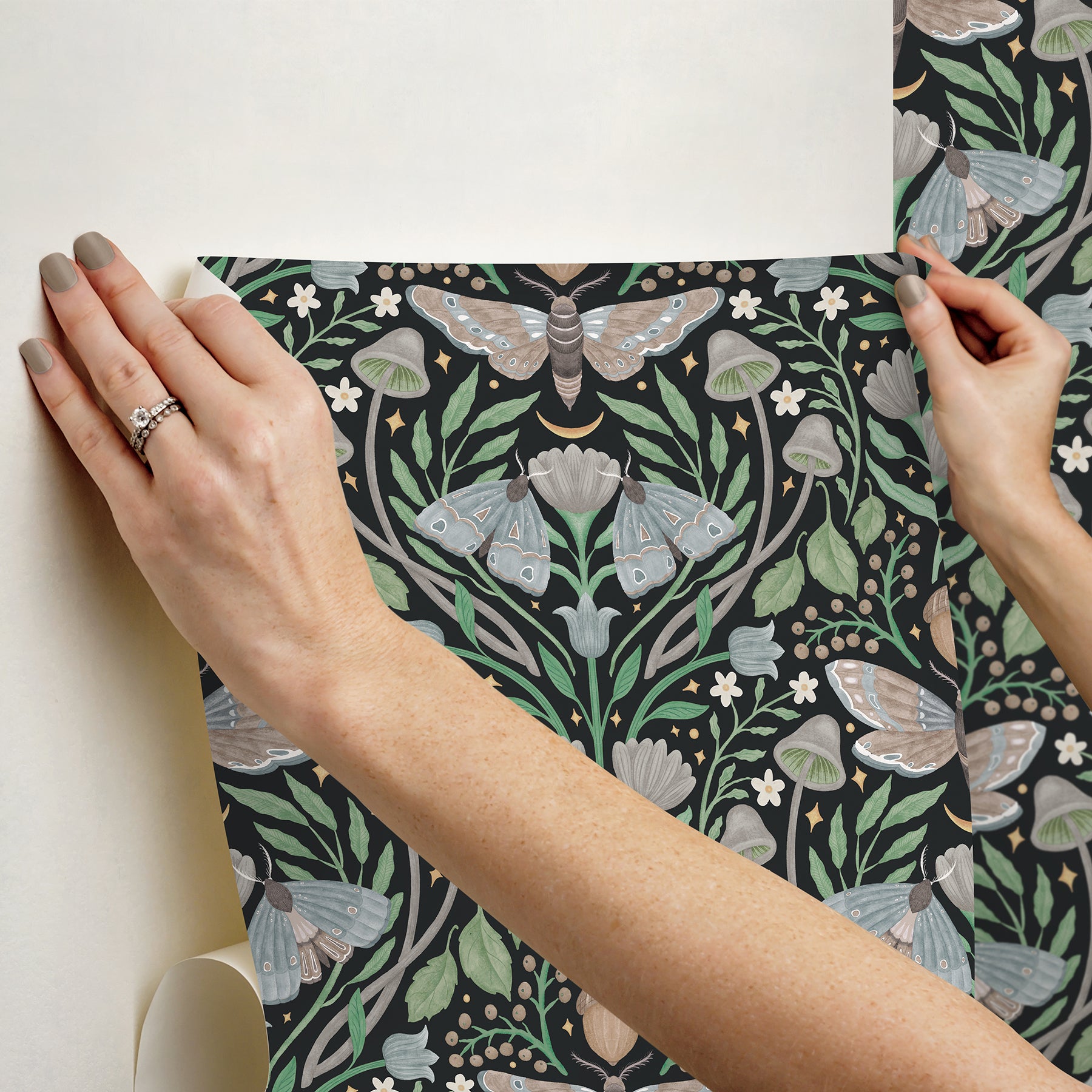 Enchanted Forest Damask Peel and Stick Wallpaper Peel and Stick Wallpaper RoomMates   