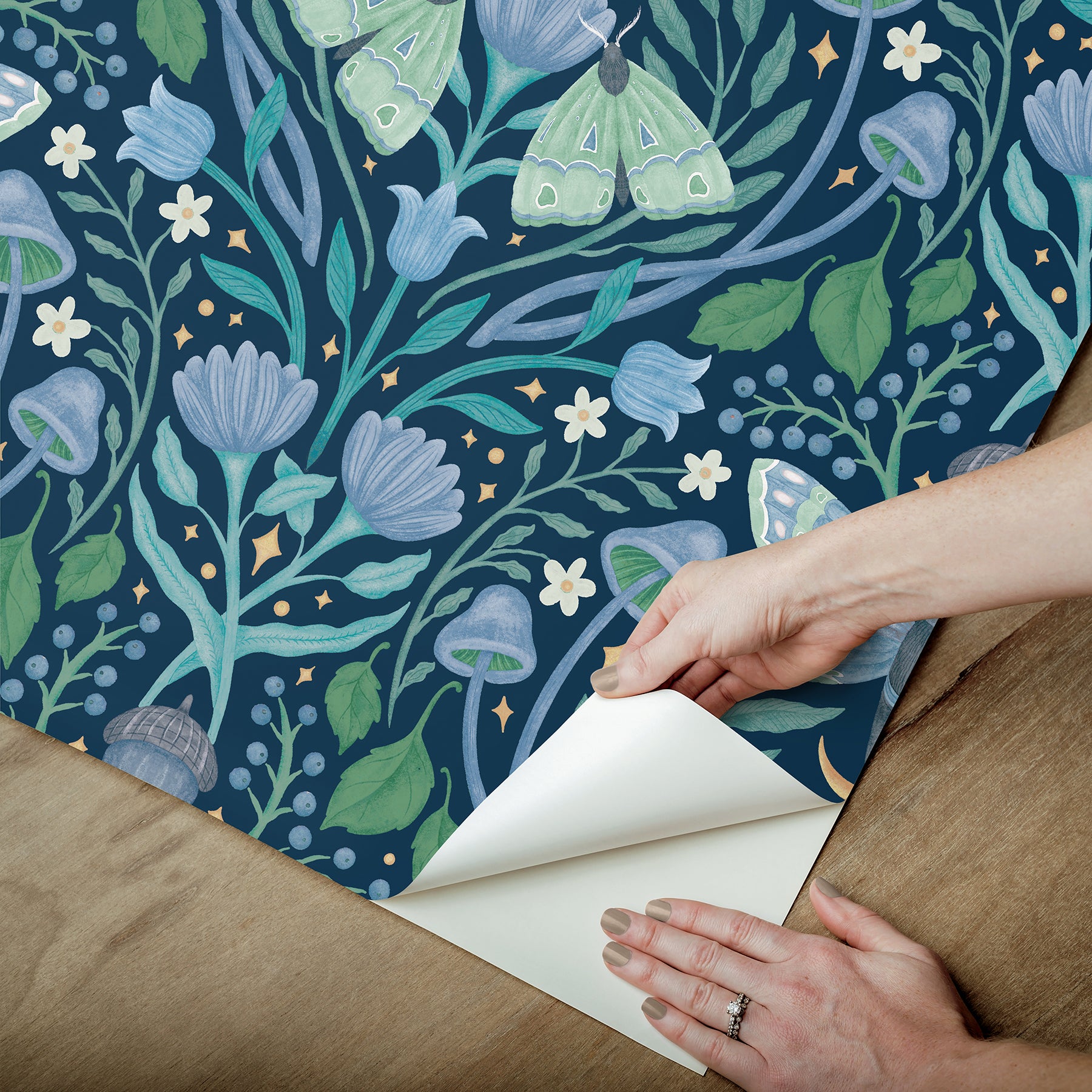 Enchanted Forest Damask Peel and Stick Wallpaper Peel and Stick Wallpaper RoomMates   