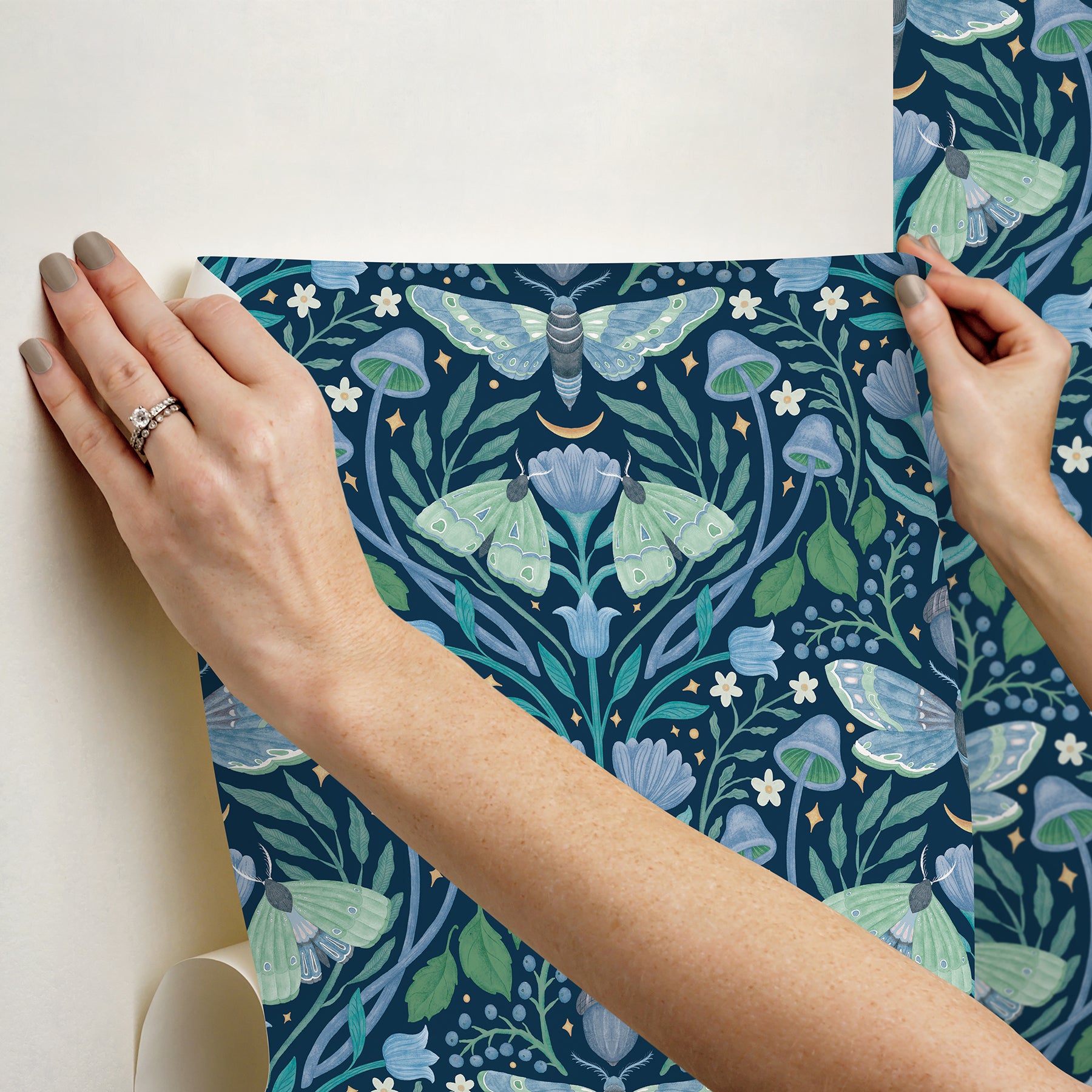Enchanted Forest Damask Peel and Stick Wallpaper Peel and Stick Wallpaper RoomMates   