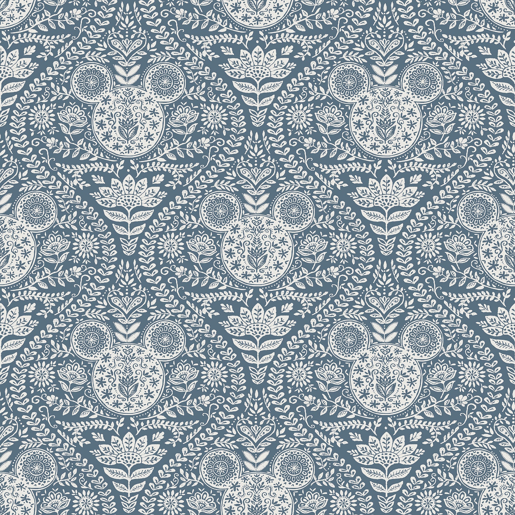 Disney Mickey Mouse Block Print Peel & Stick Wallpaper Peel and Stick Wallpaper RoomMates Decor Roll Blue 