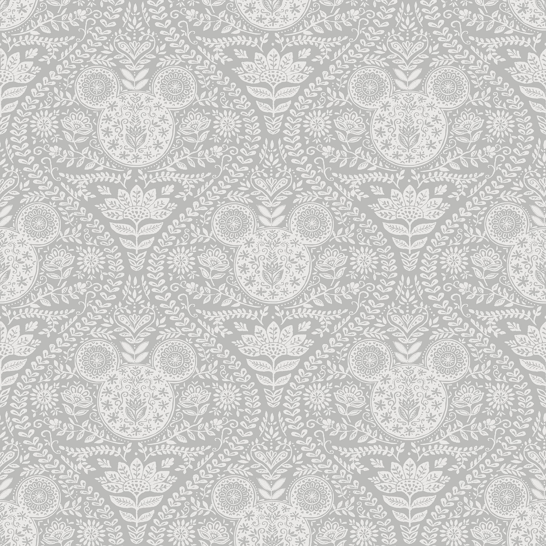 Disney Mickey Mouse Block Print Peel & Stick Wallpaper Peel and Stick Wallpaper RoomMates Decor Roll Grey 