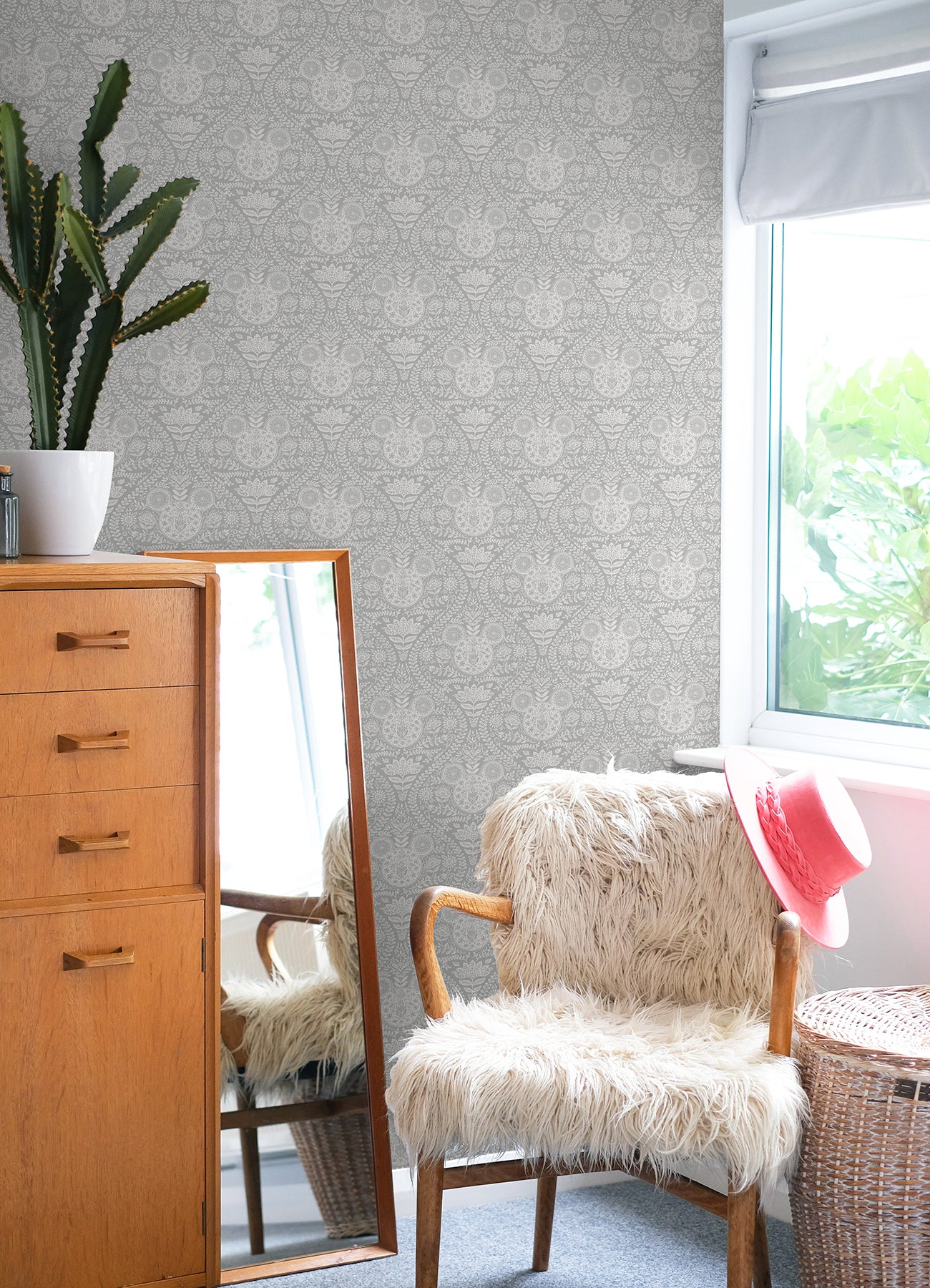 Disney Mickey Mouse Block Print Peel & Stick Wallpaper Peel and Stick Wallpaper RoomMates Decor   