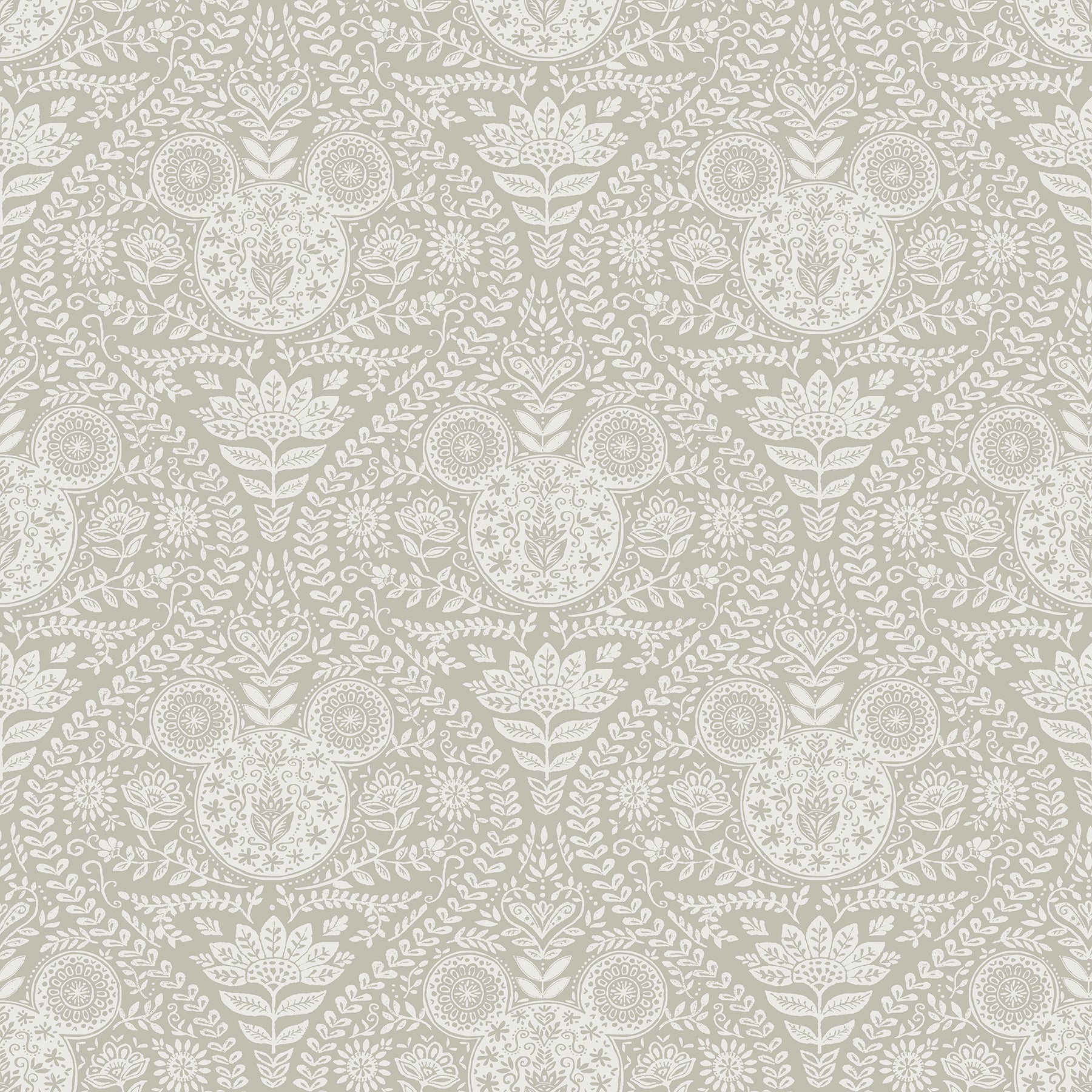 Disney Mickey Mouse Block Print Peel & Stick Wallpaper Peel and Stick Wallpaper RoomMates Decor Roll Cream 