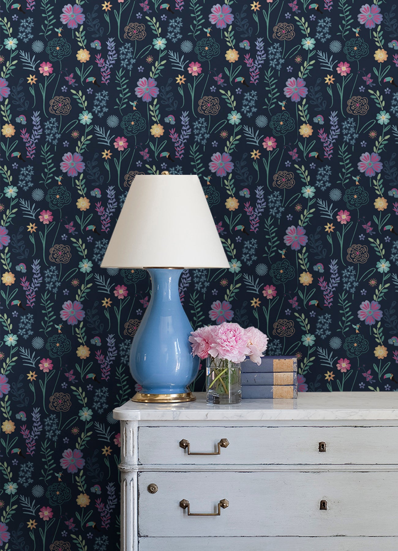 Disney Encanto Embroidery Floral Peel & Stick Wallpaper Peel and Stick Wallpaper RoomMates   