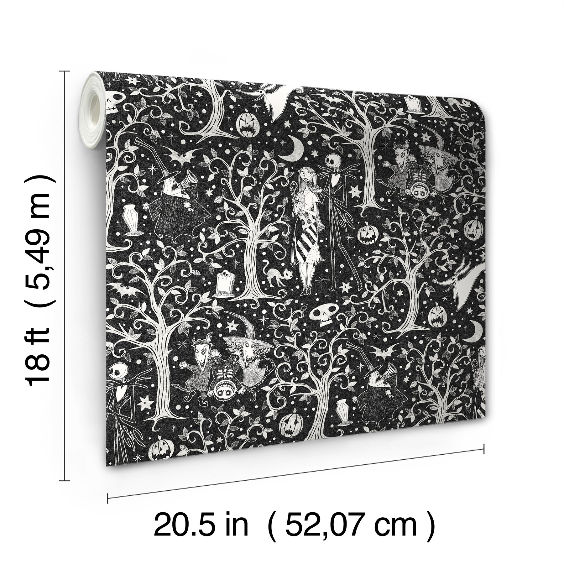 Disney Tim Burton's The Nightmare Before Christmas Forest Peel & Stick Wallpaper Peel and Stick Wallpaper RoomMates   