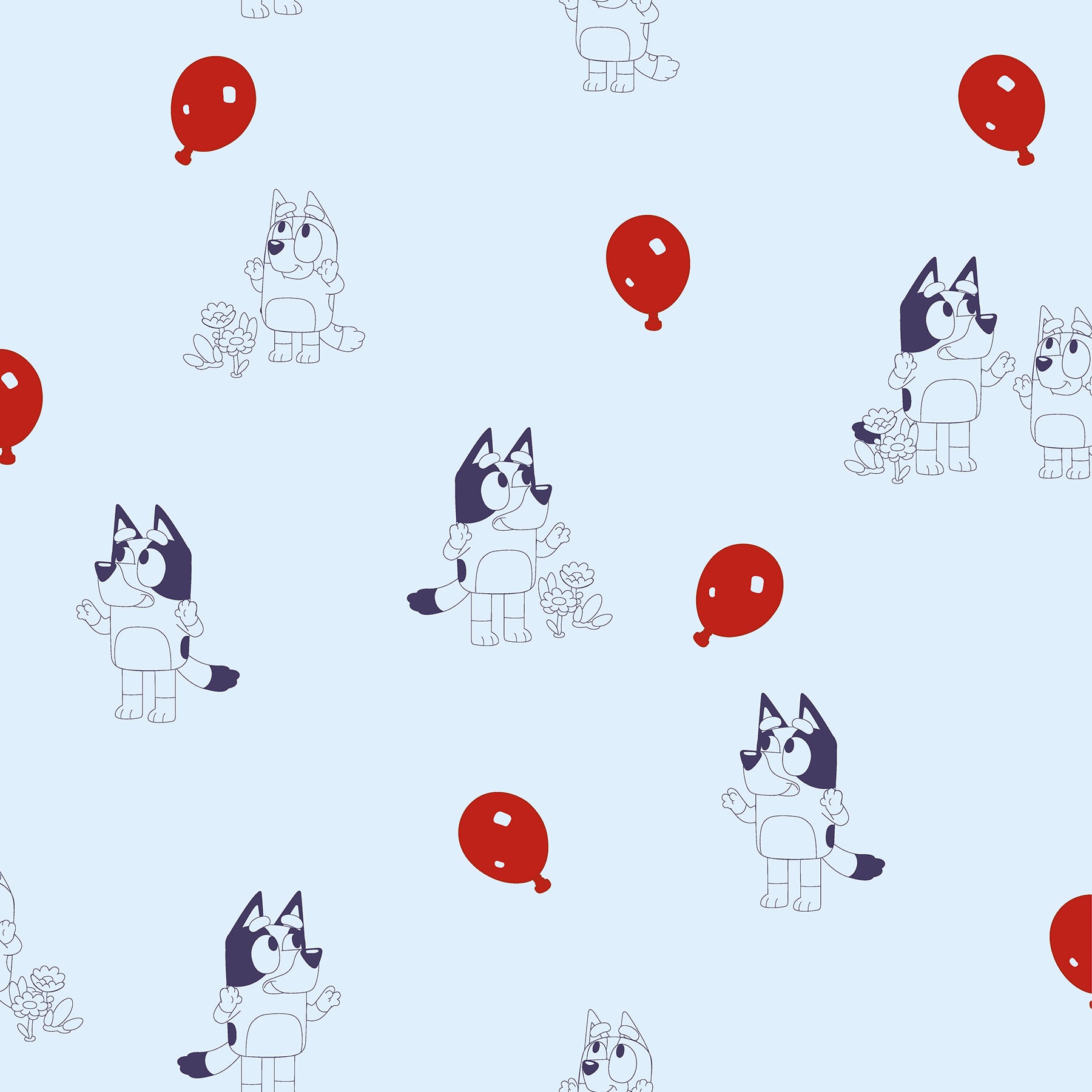 Bluey Keepy Uppy Peel & Stick Wallpaper Peel and Stick Wallpaper RoomMates Decor Roll Blue 