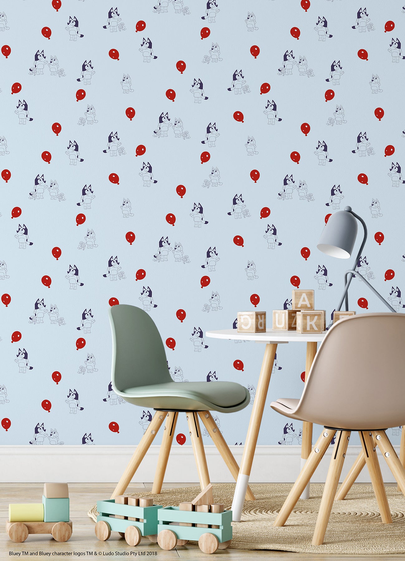 Bluey Keepy Uppy Peel & Stick Wallpaper Peel and Stick Wallpaper RoomMates Decor   