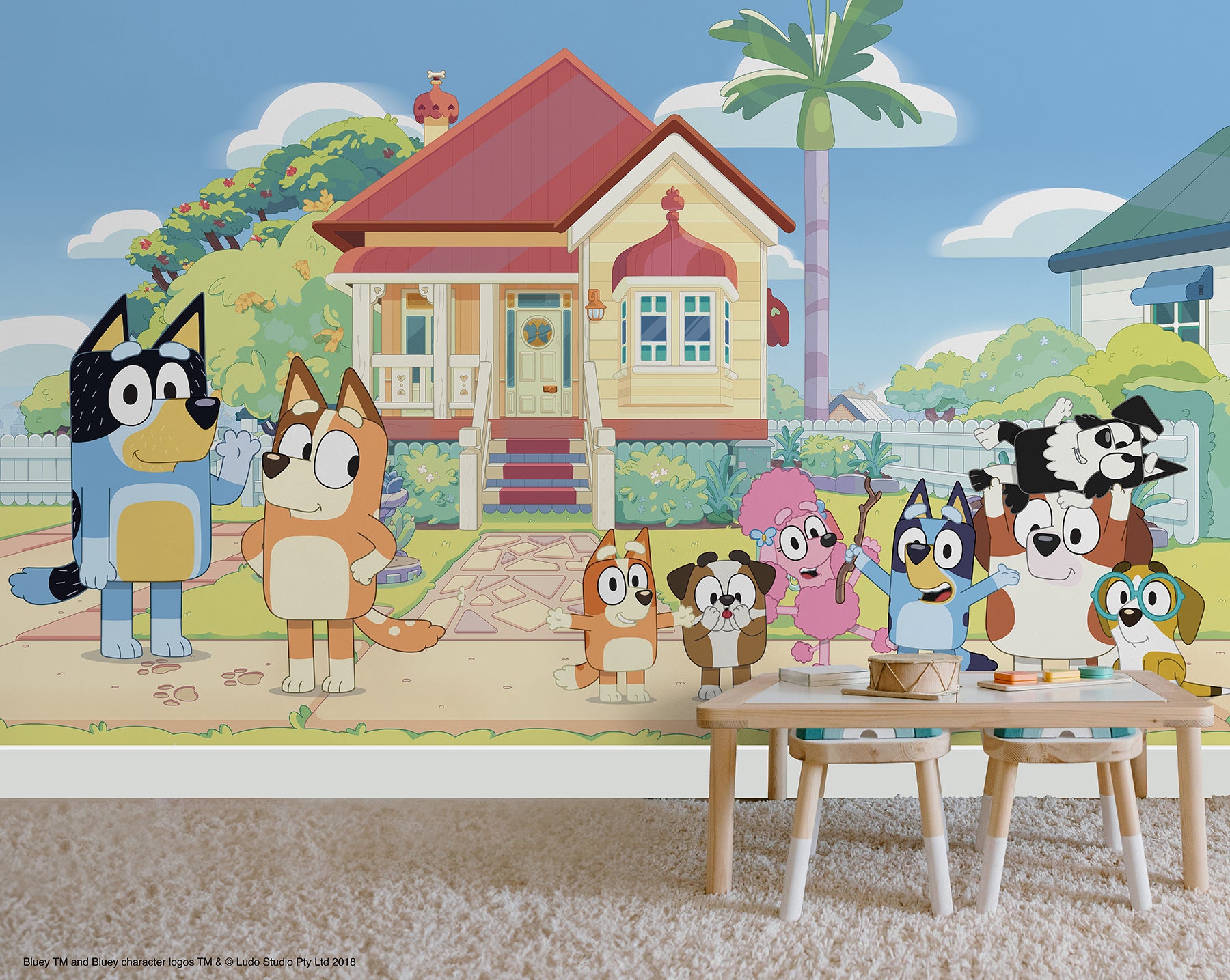 Bluey Friends & Family Peel & Stick Wall Mural Wall Murals RoomMates Decor   