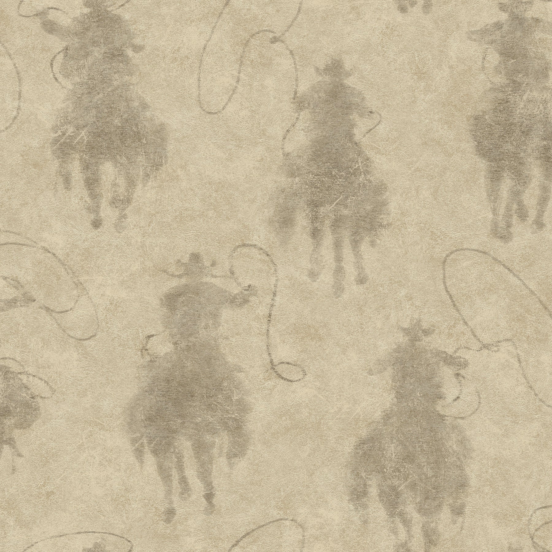 Yellowstone Stockman Silhouette Beige Peel & Stick Wallpaper Peel and Stick Wallpaper RoomMates Decor Roll  