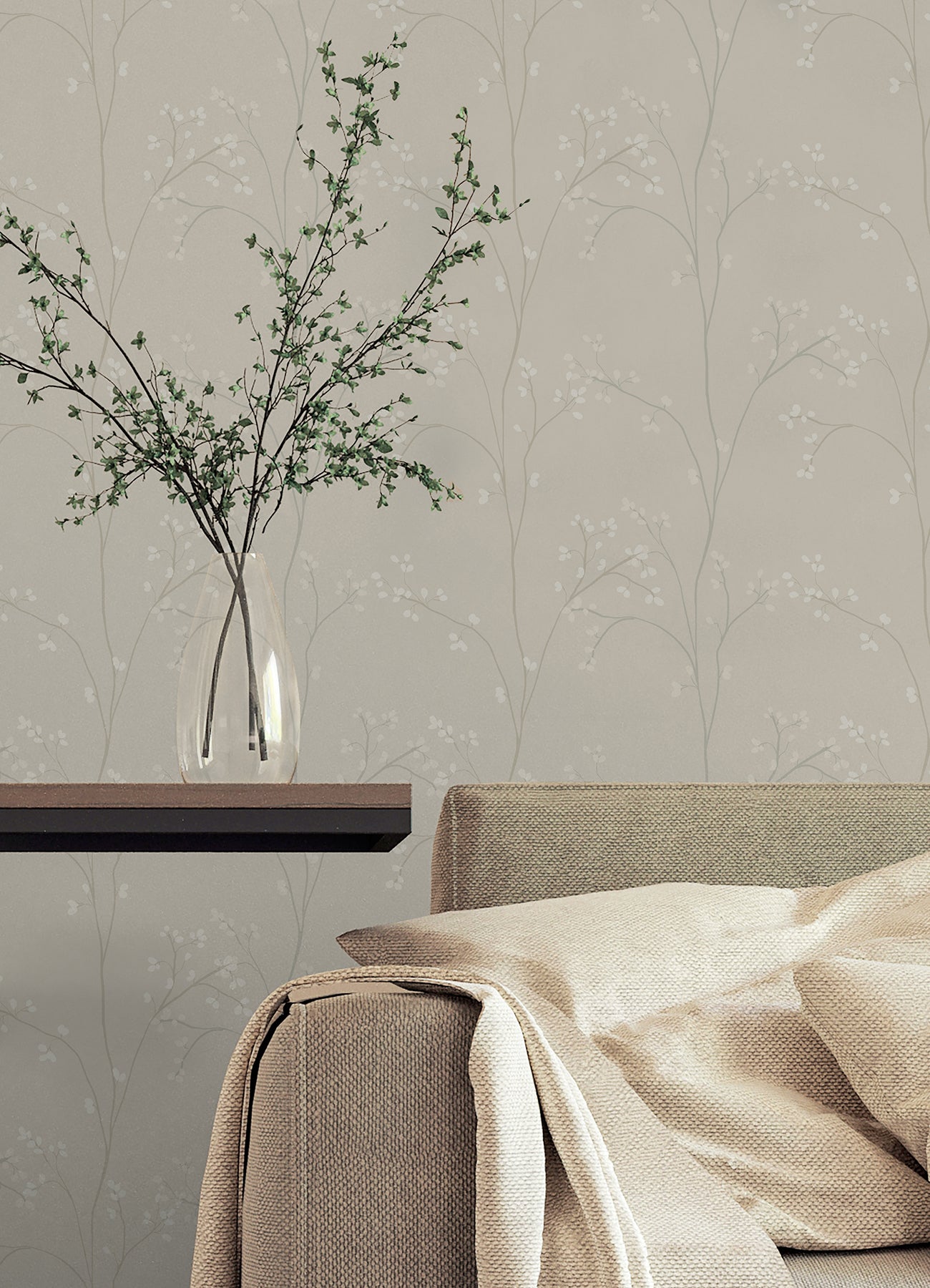Blossom Stripe Black Peel & Stick Wallpaper Peel and Stick Wallpaper RoomMates Decor   